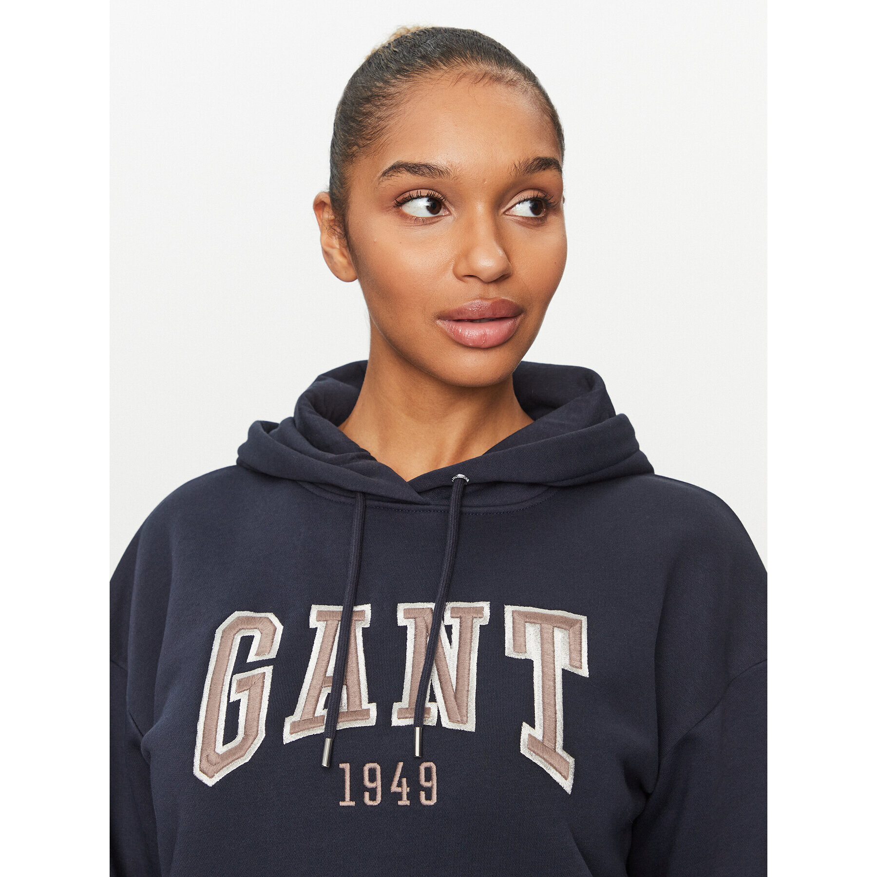 Gant Bluză Rel Logo Hoodie 4200726 Bleumarin Relaxed Fit - Pled.ro