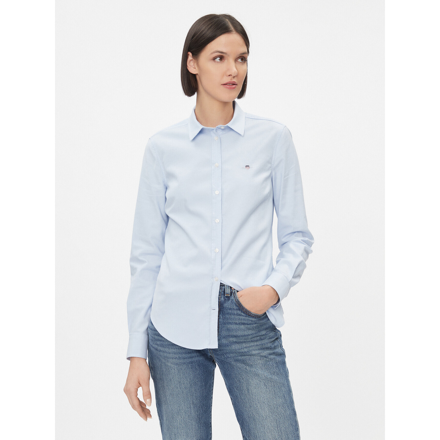 Gant Cămașă Slim Stretch Oxford 4300141 Albastru Slim Fit - Pled.ro