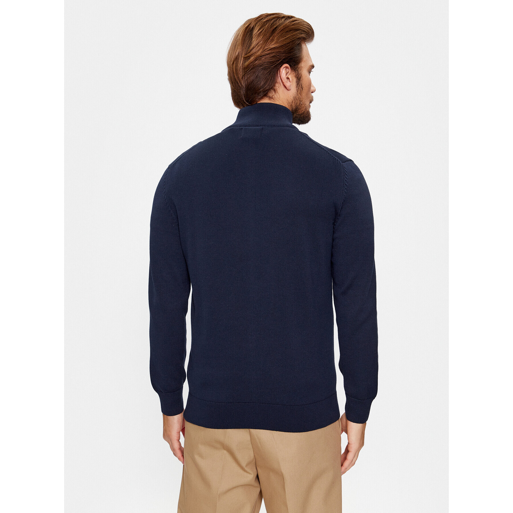 Gant Cardigan Casual Cotton Zip 8030164 Bleumarin Regular Fit - Pled.ro