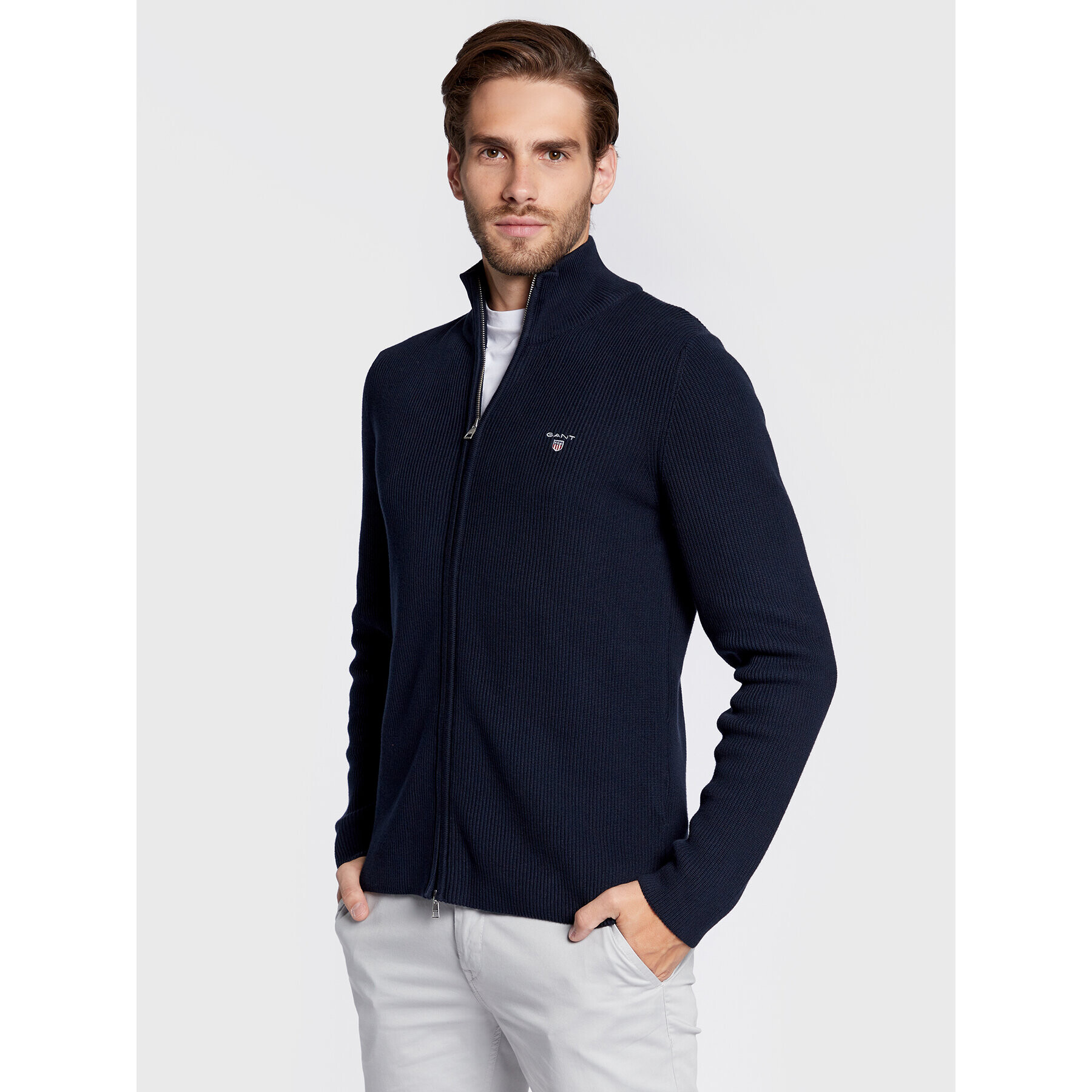 Gant Pulover 8030142 Bleumarin Slim Fit - Pled.ro