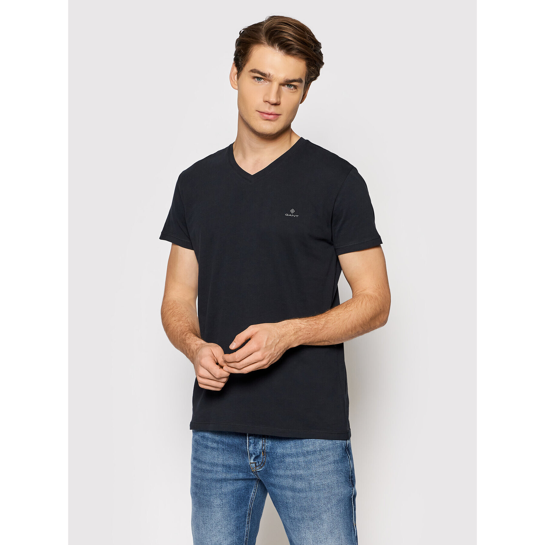 Gant Set 2 tricouri Essentials 901002118 Negru Regular Fit - Pled.ro