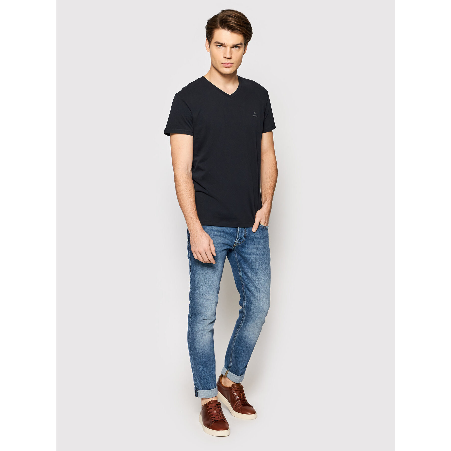 Gant Set 2 tricouri Essentials 901002118 Negru Regular Fit - Pled.ro