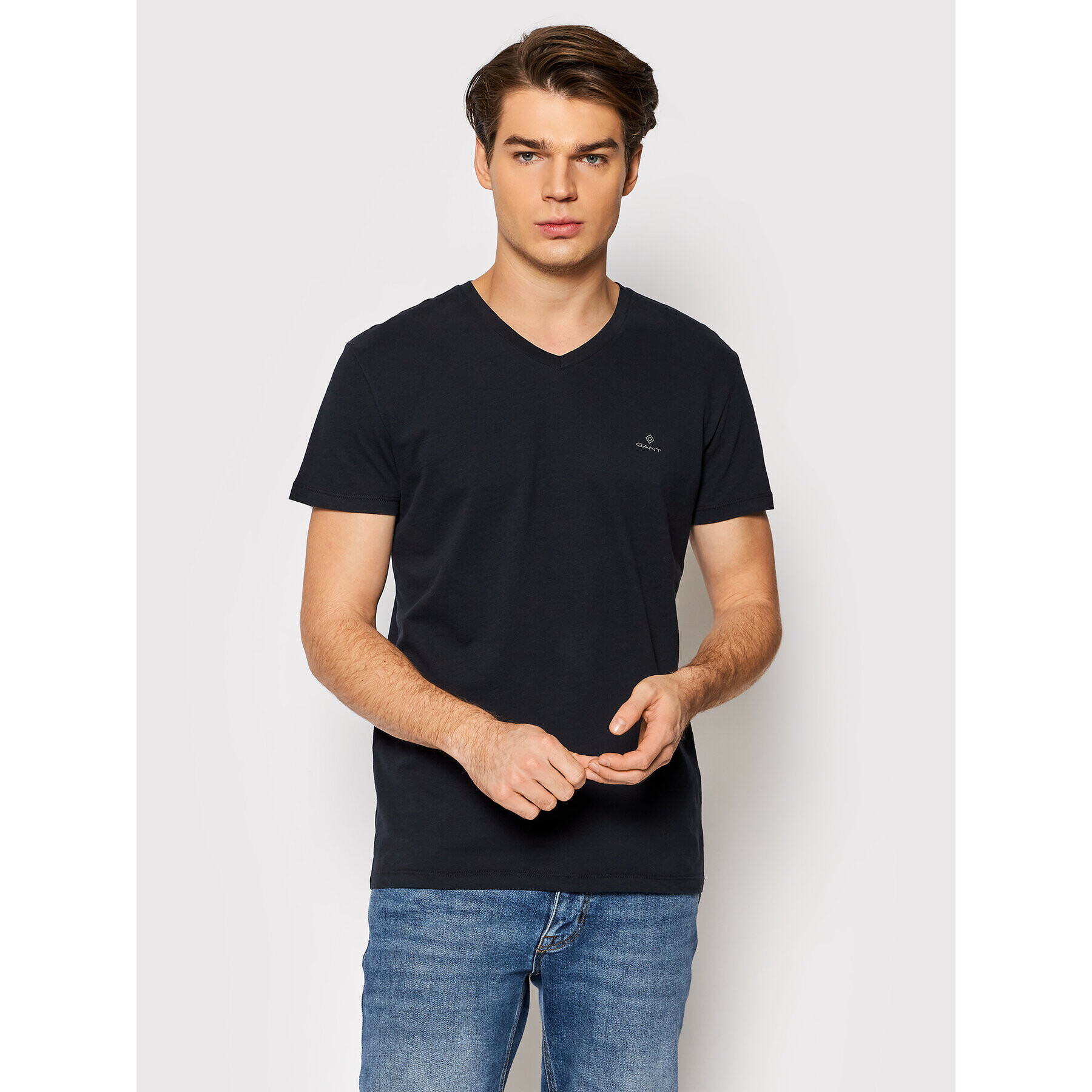 Gant Set 2 tricouri Essentials 901002118 Negru Regular Fit - Pled.ro