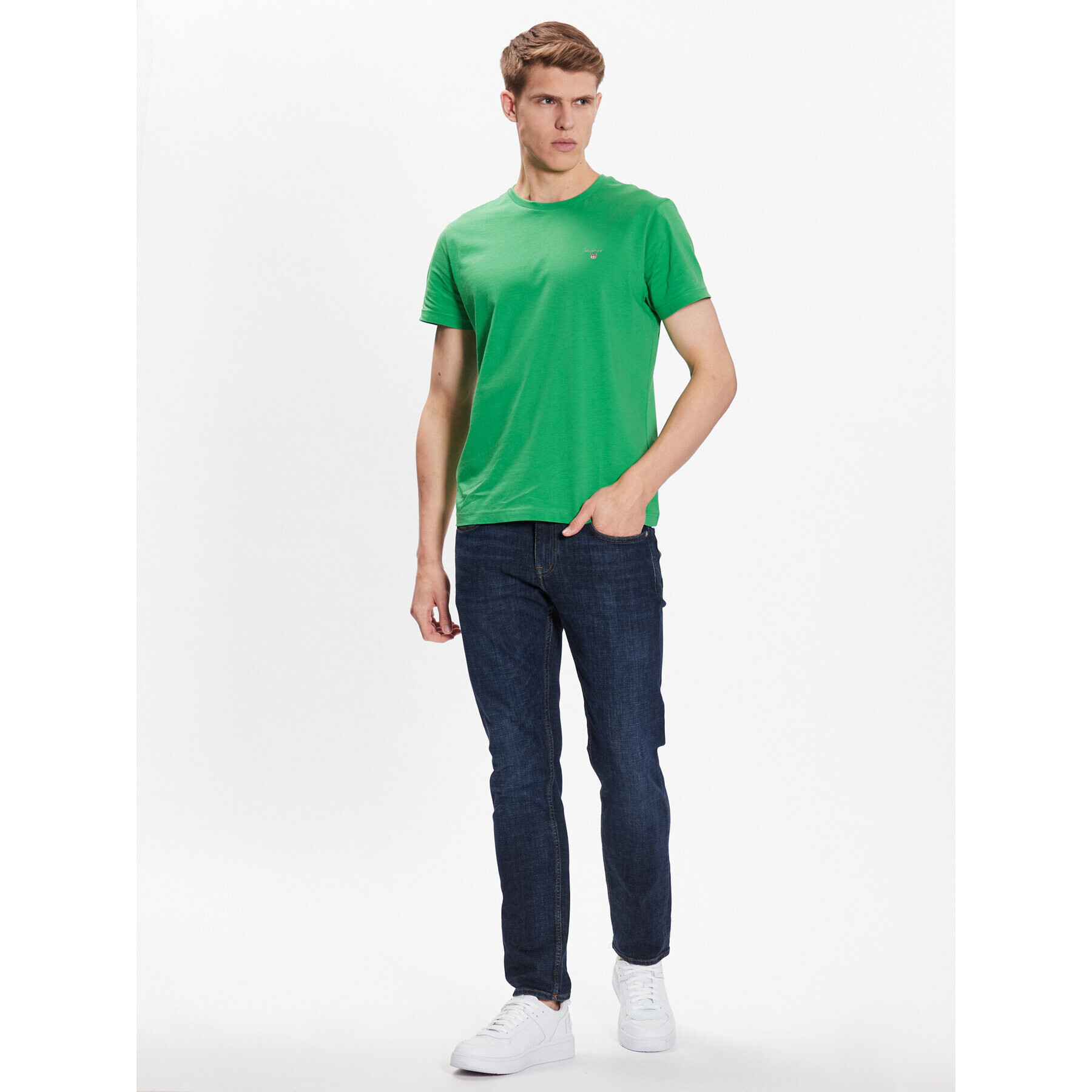 Gant Tricou 234100 Verde Regular Fit - Pled.ro