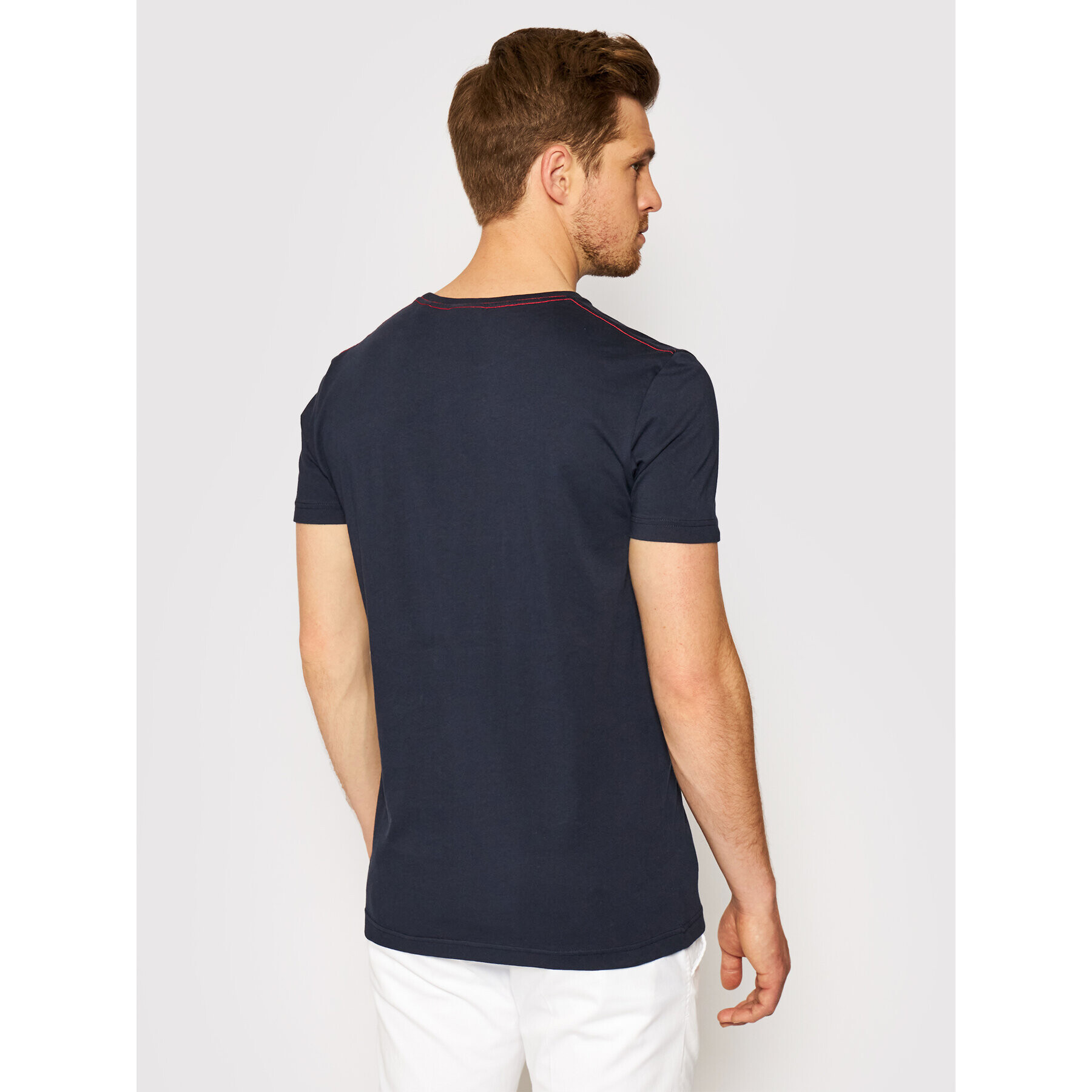 Gant Tricou Contrast Logo 2053004 Bleumarin Regular Fit - Pled.ro