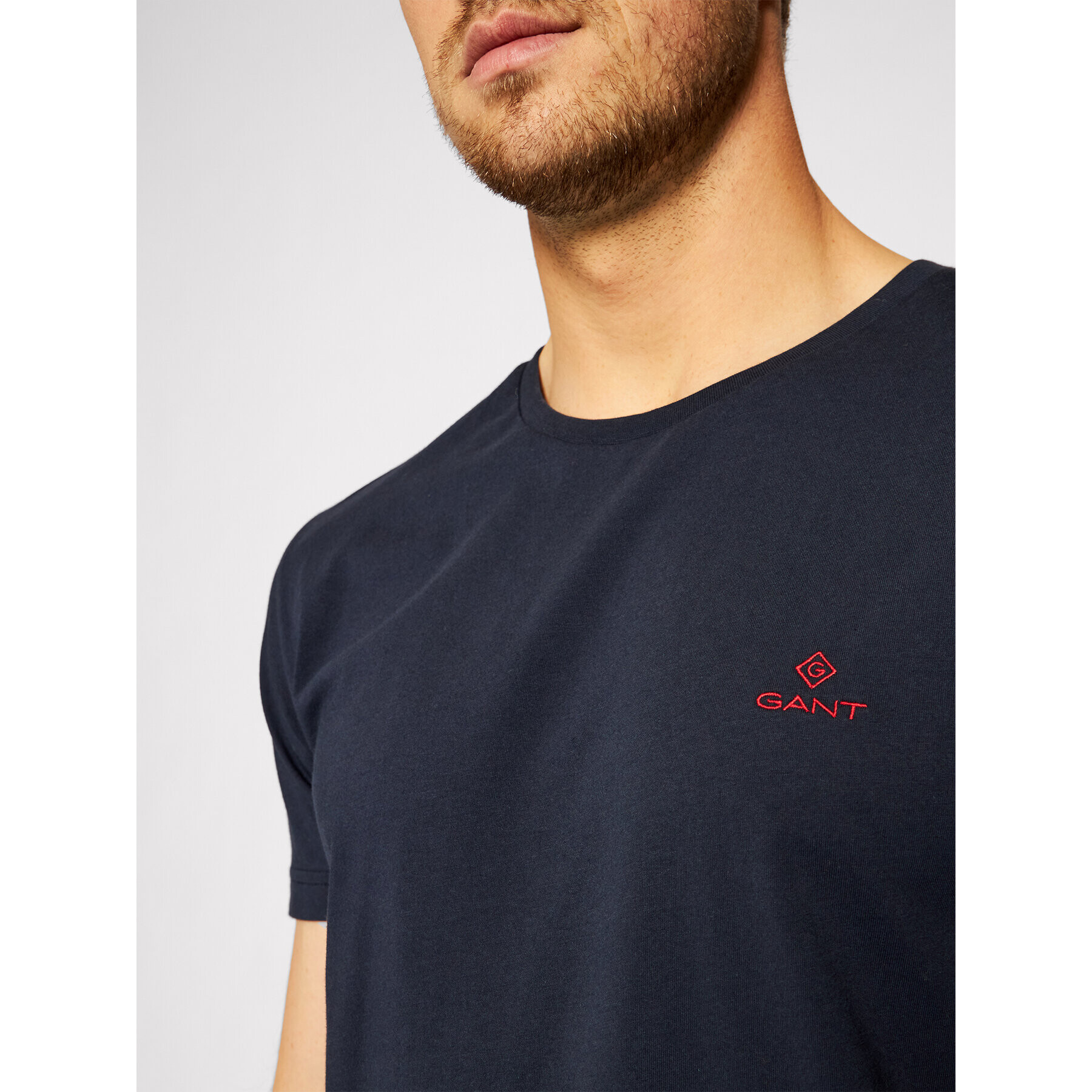 Gant Tricou Contrast Logo 2053004 Bleumarin Regular Fit - Pled.ro