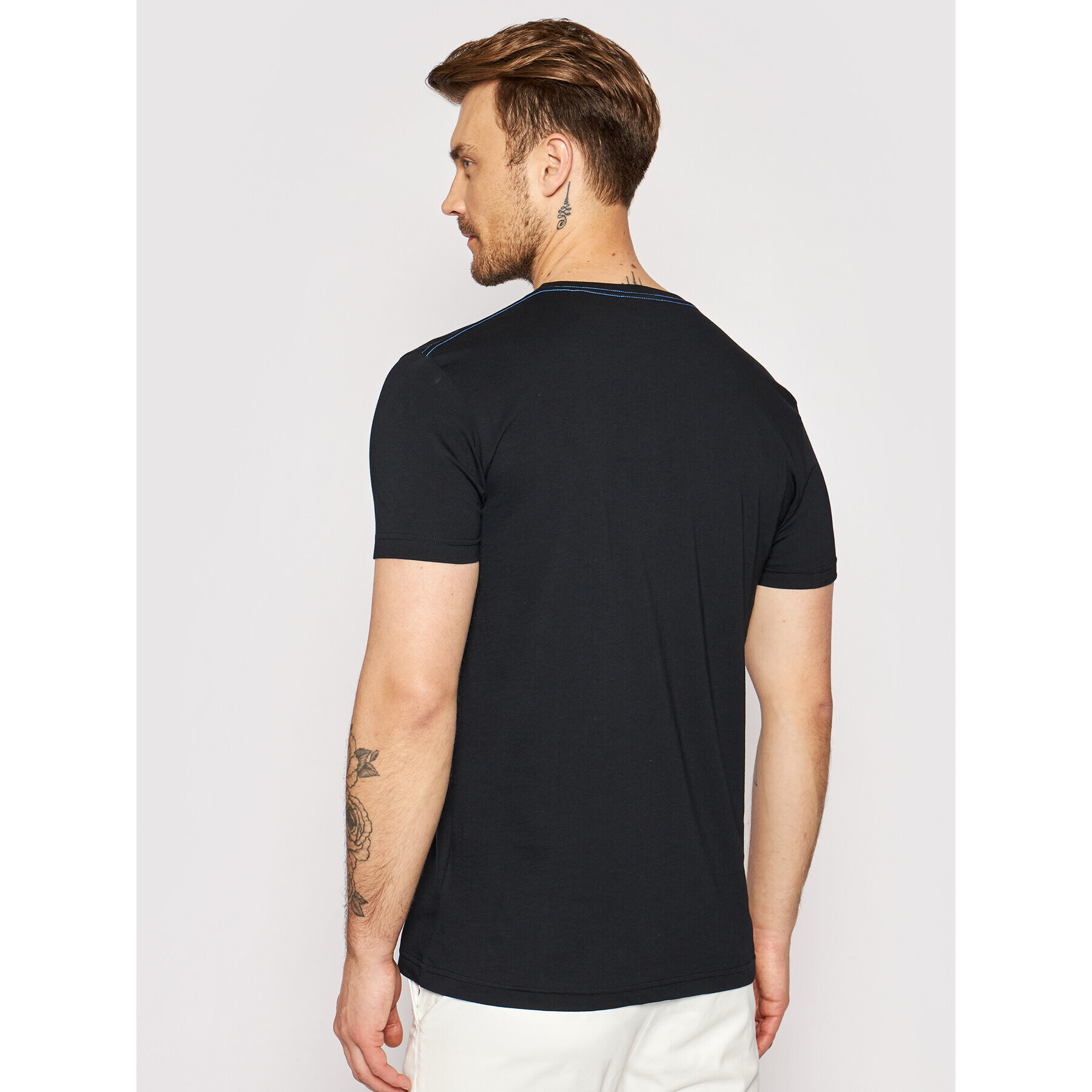 Gant Tricou Contrast Logo 2053004 Negru Regular Fit - Pled.ro