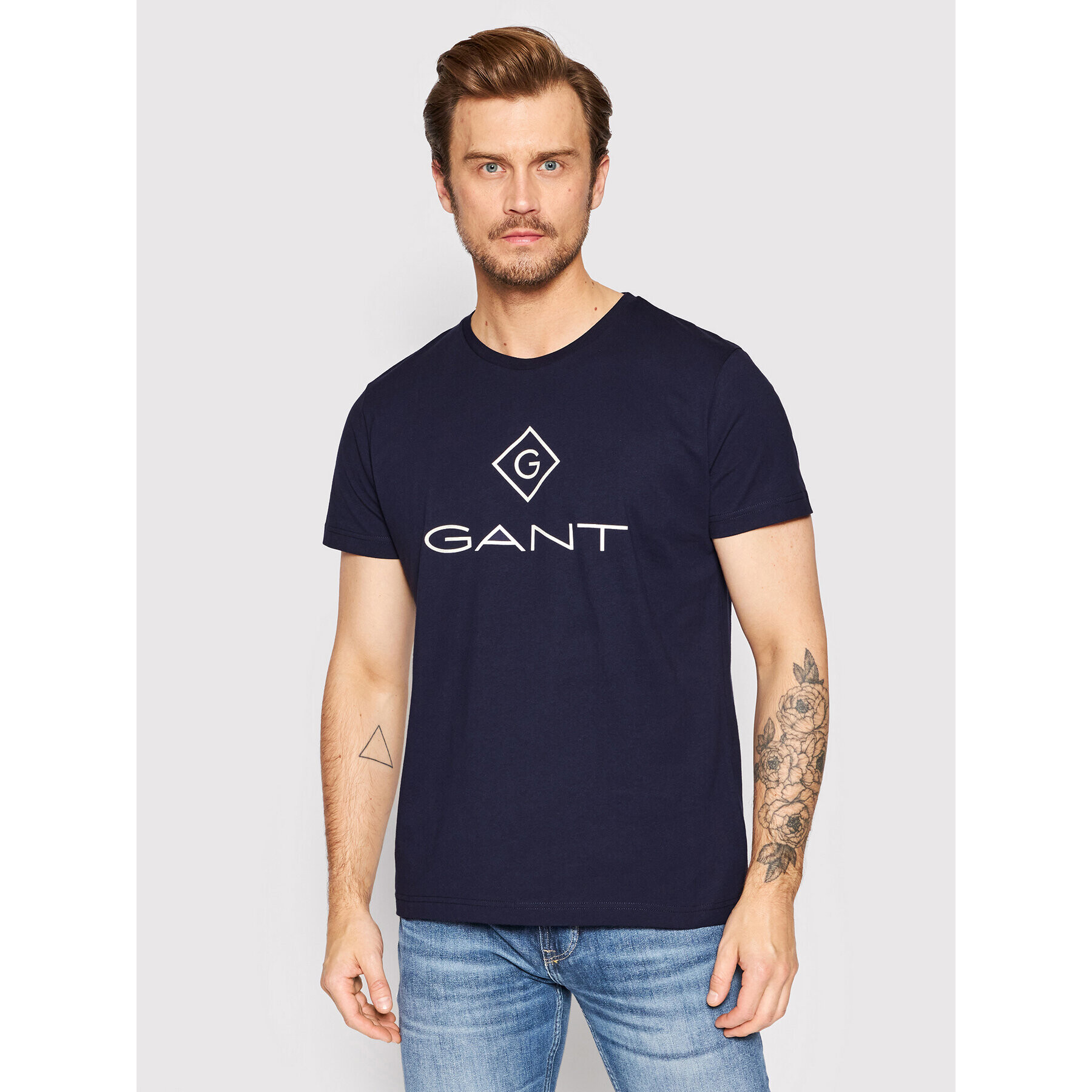 Gant Tricou Lock Up 2023000 Bleumarin Regular Fit - Pled.ro