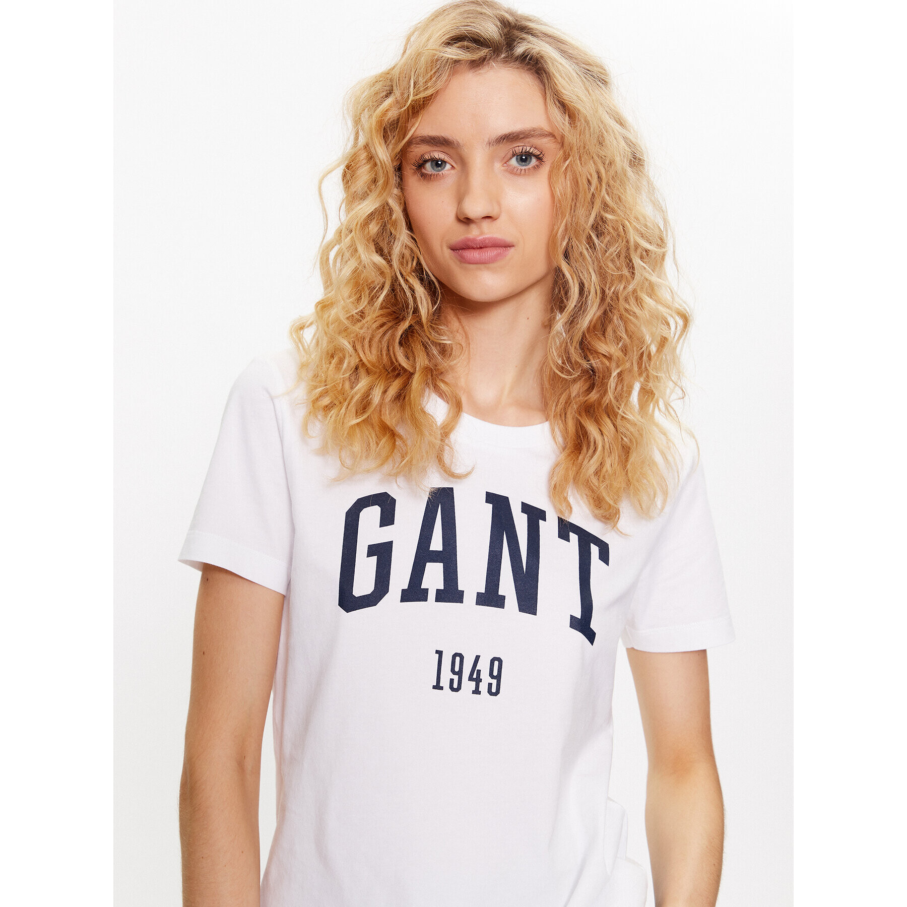 Gant Tricou Logo 4200670 Alb Regular Fit - Pled.ro