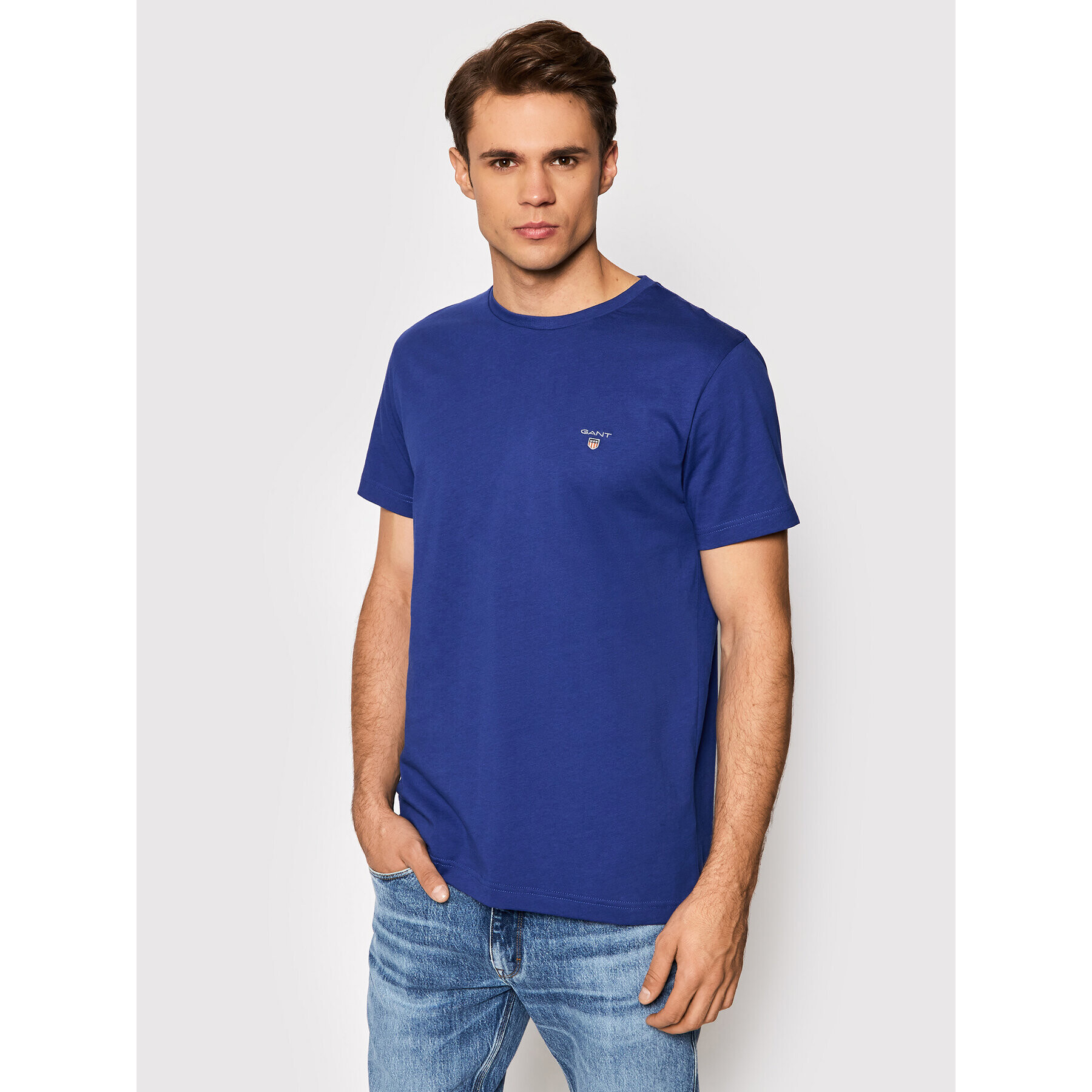 Gant Tricou Original 234100 Bleumarin Regular Fit - Pled.ro