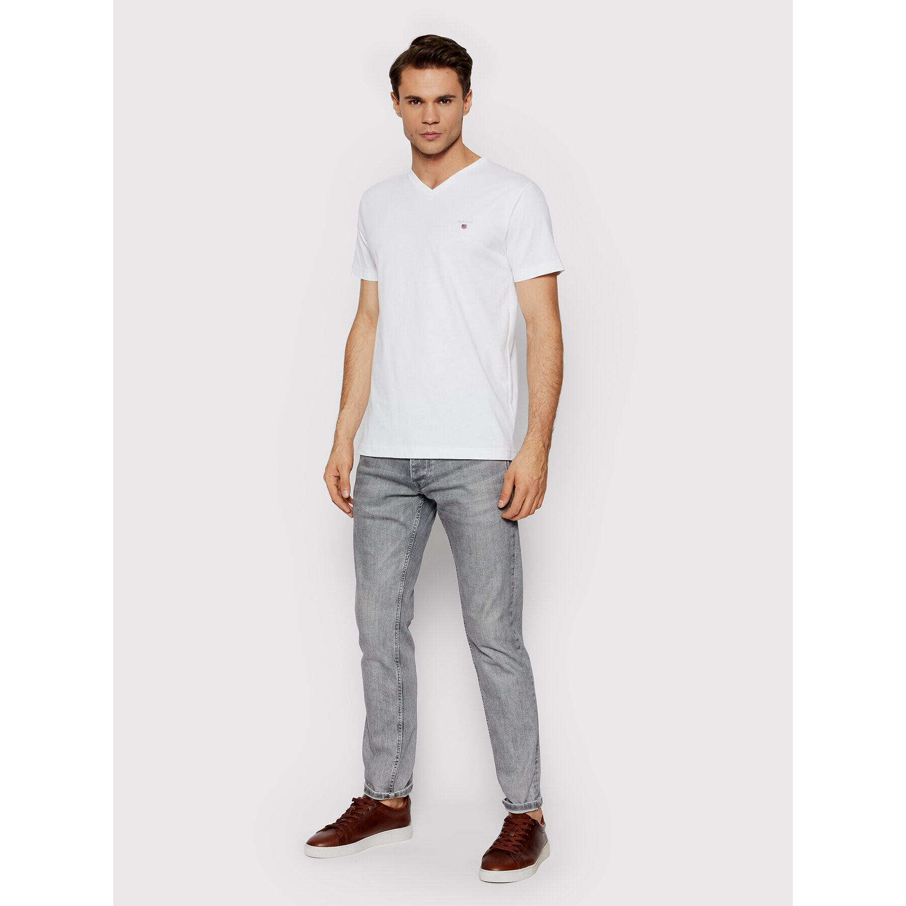 Gant Tricou Original 234104 Alb Slim Fit - Pled.ro