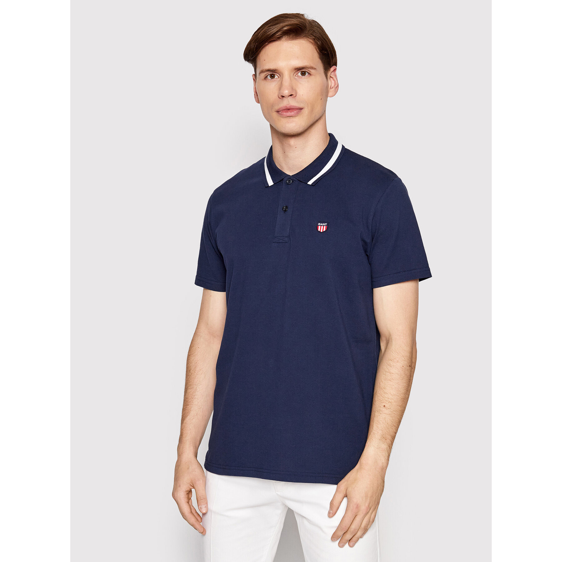 Gant Tricou polo D1 Retro Shield 2002015 Bleumarin Regular Fit - Pled.ro