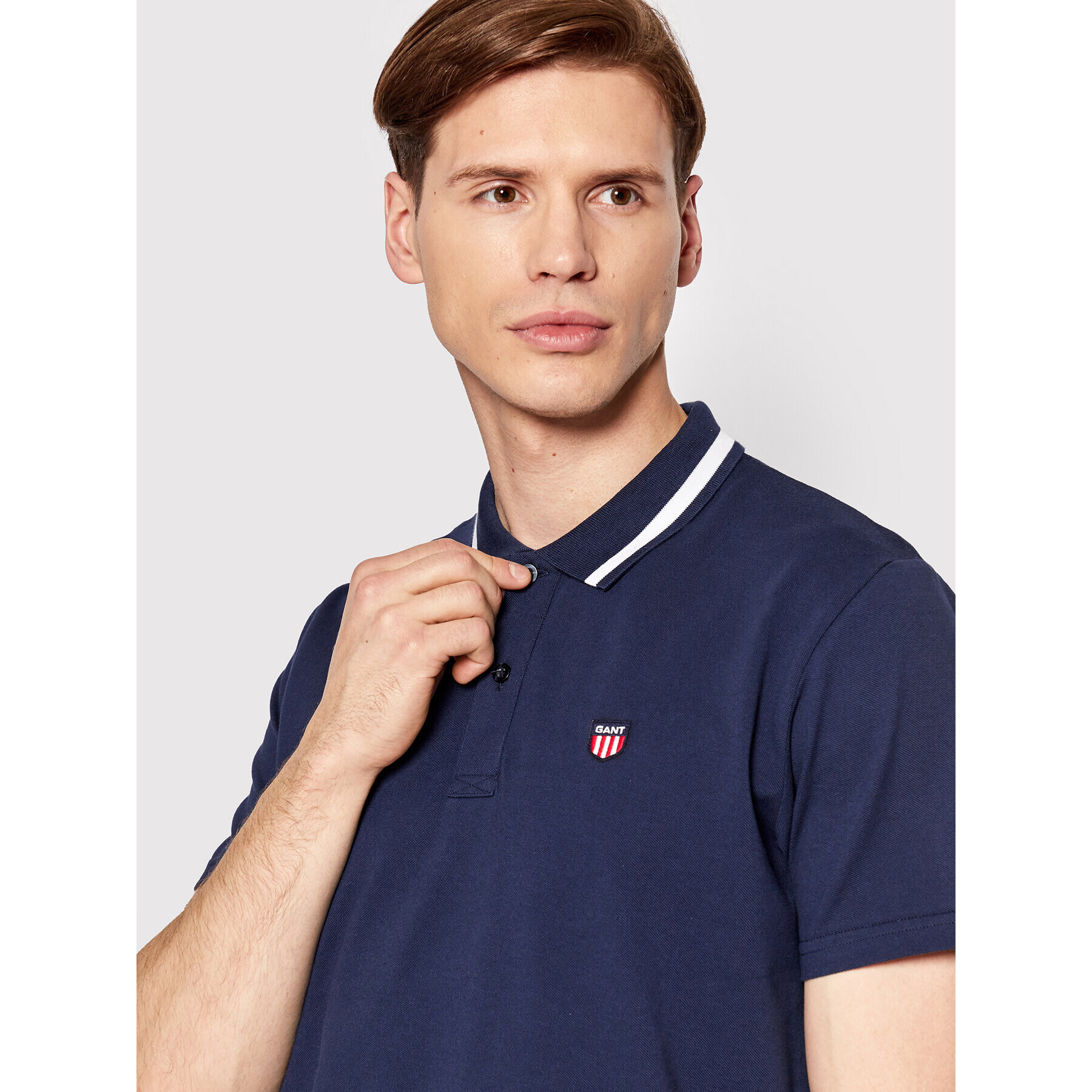 Gant Tricou polo D1 Retro Shield 2002015 Bleumarin Regular Fit - Pled.ro