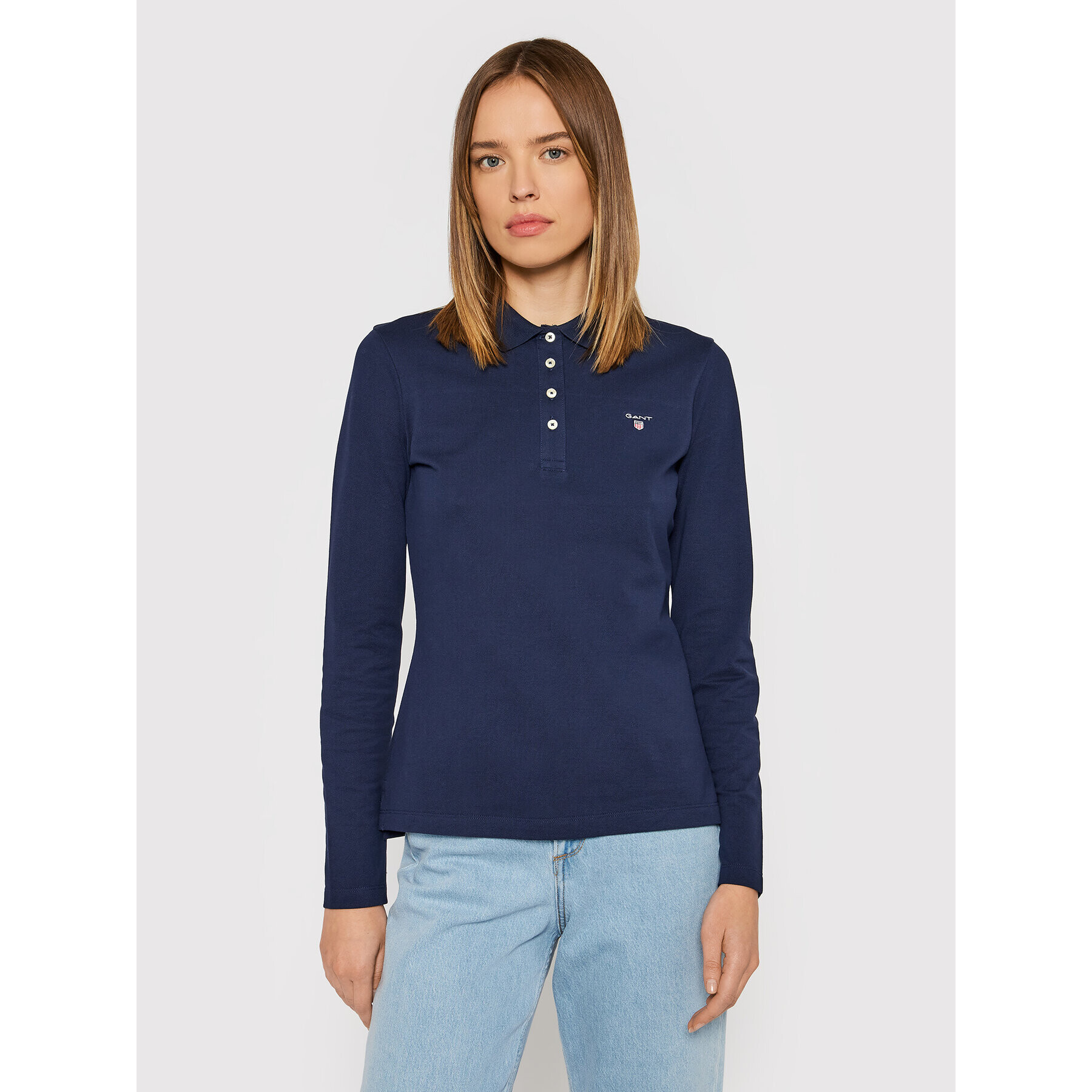 Gant Tricou polo Original 4202515 Bleumarin Regular Fit - Pled.ro