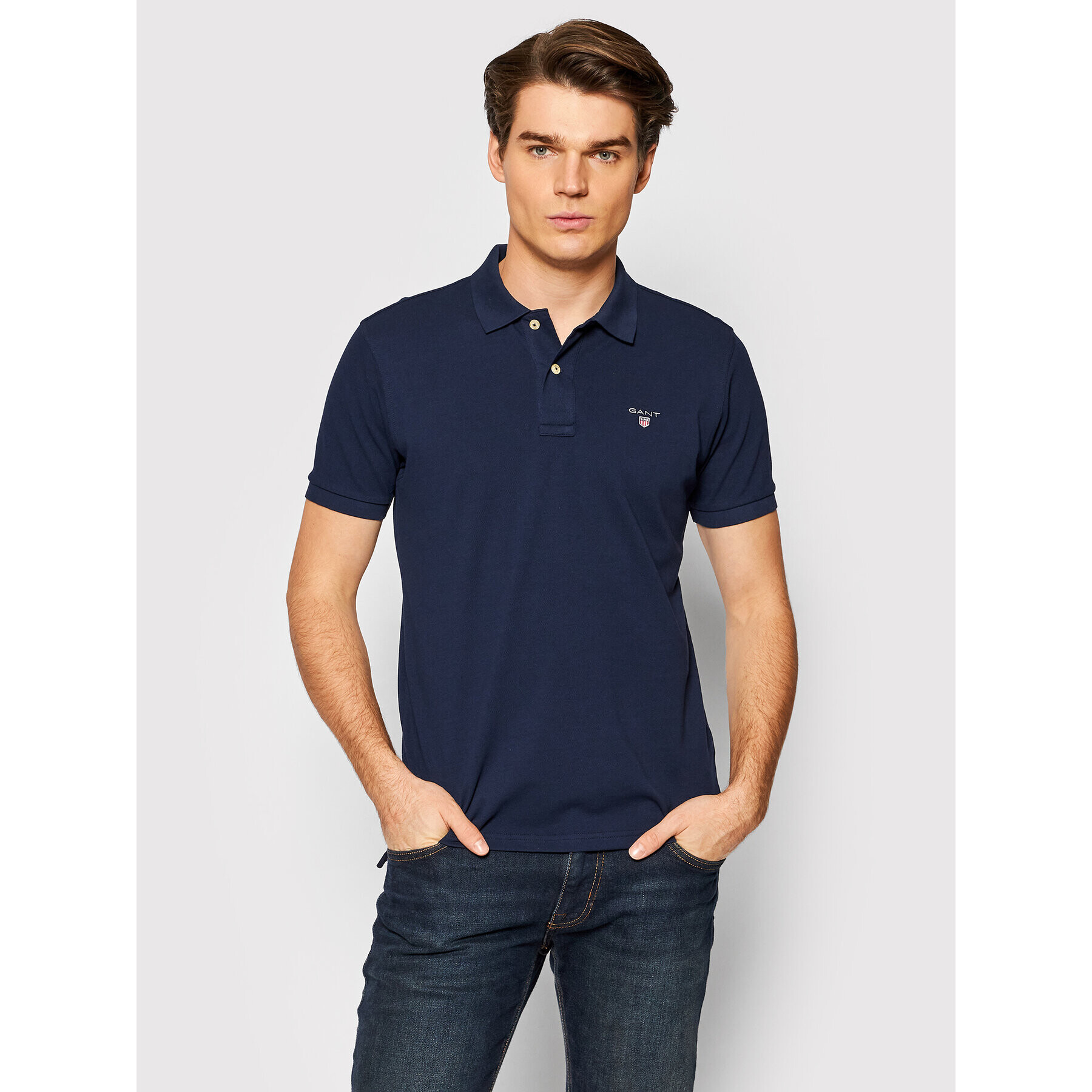 Gant Tricou polo Original Pique 2201 Bleumarin Regular Fit - Pled.ro