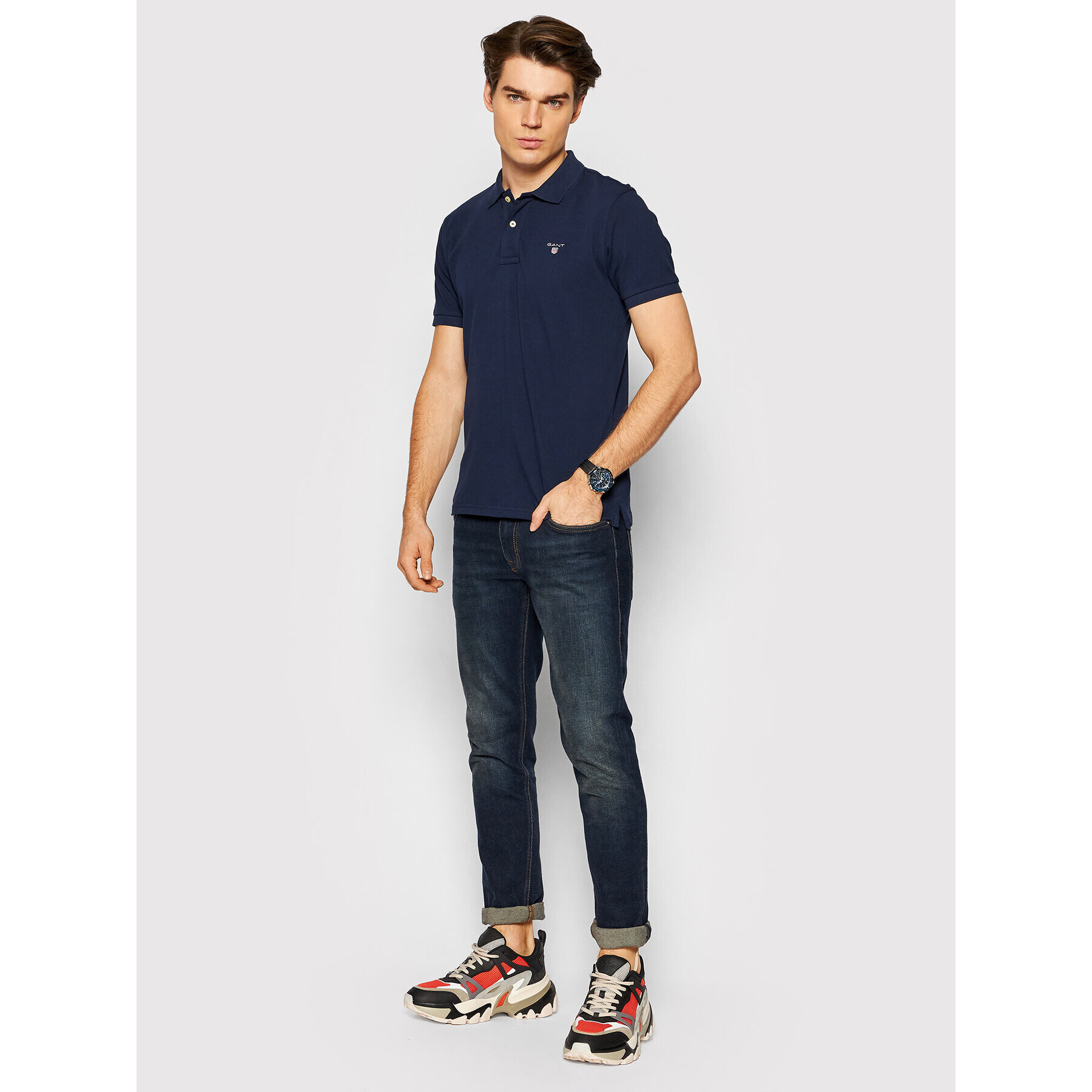 Gant Tricou polo Original Pique 2201 Bleumarin Regular Fit - Pled.ro