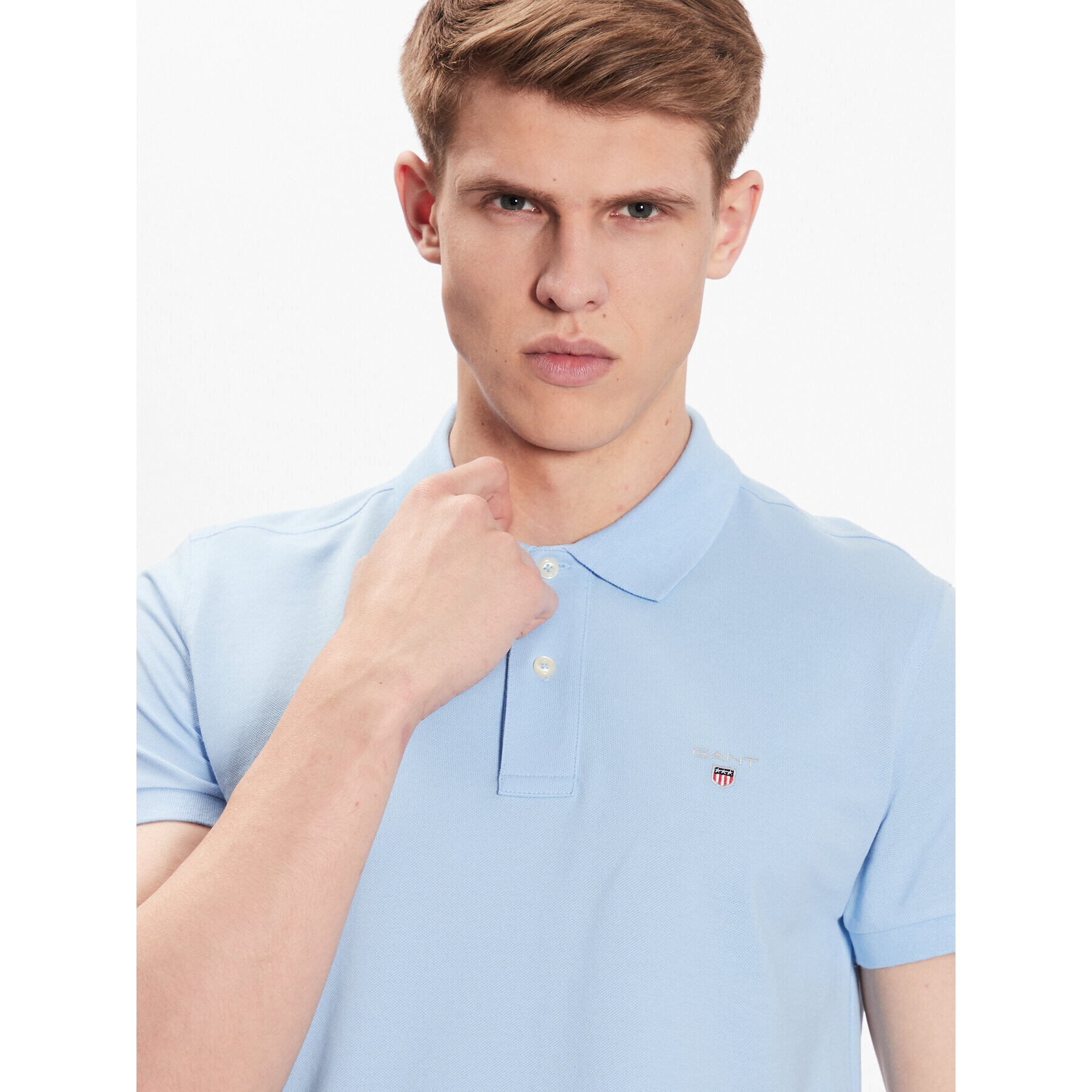 Gant Tricou polo Original Pique 2202 Albastru Slim Fit - Pled.ro