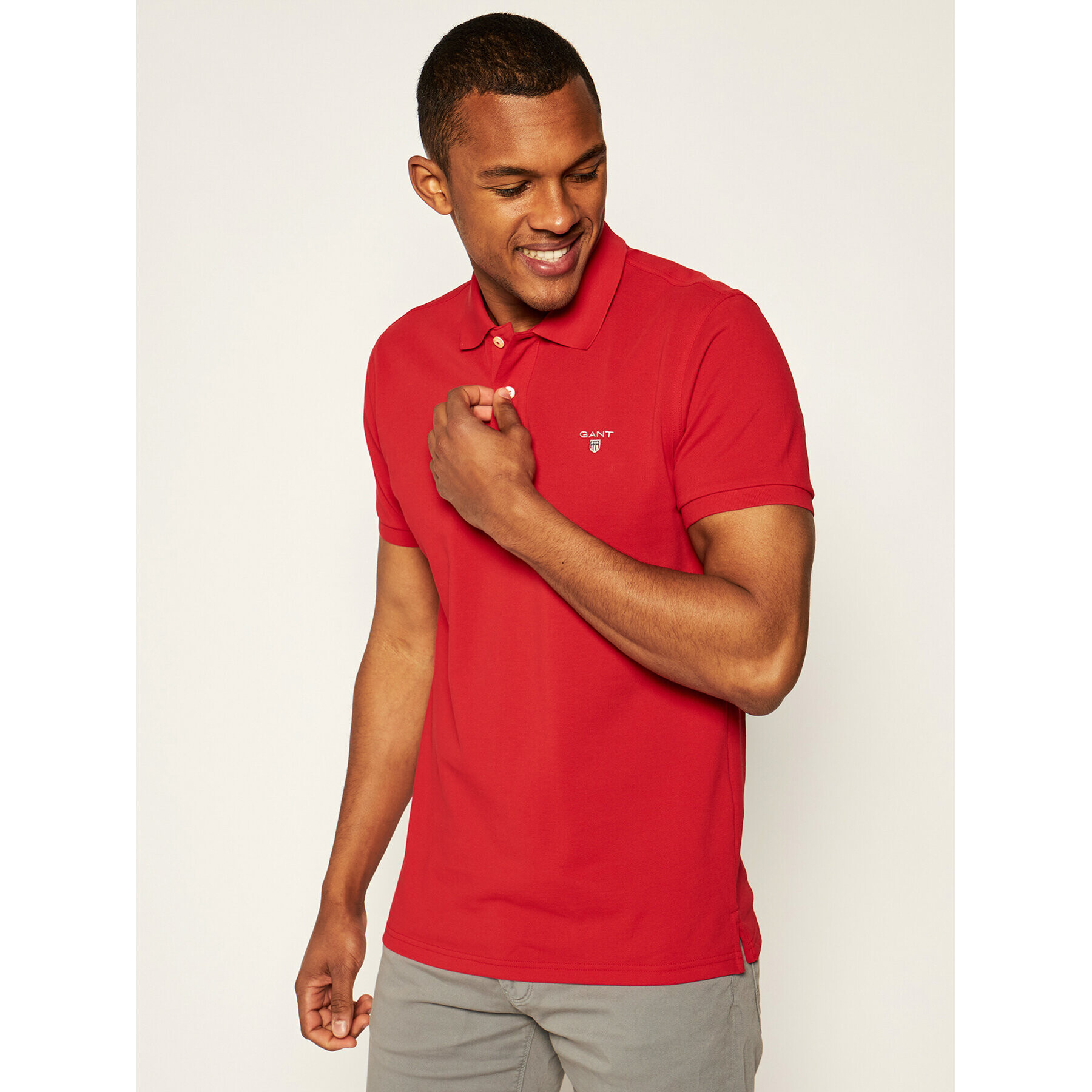 Gant Tricou polo The Original Pique Ss Rugger 2201 Roșu Regular Fit - Pled.ro