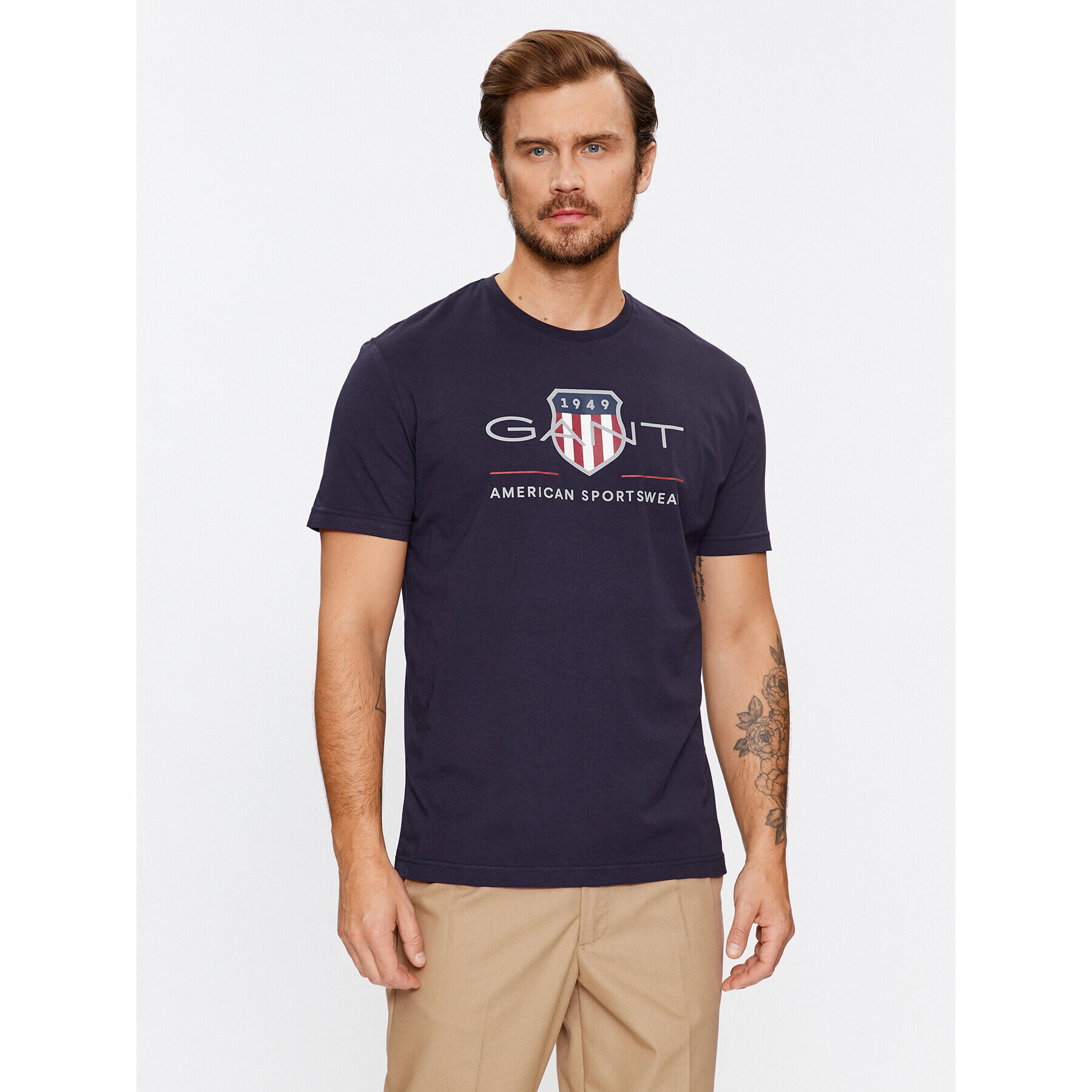 Gant Tricou Reg Archive Shield Ss 2003199 Bleumarin Regular Fit - Pled.ro