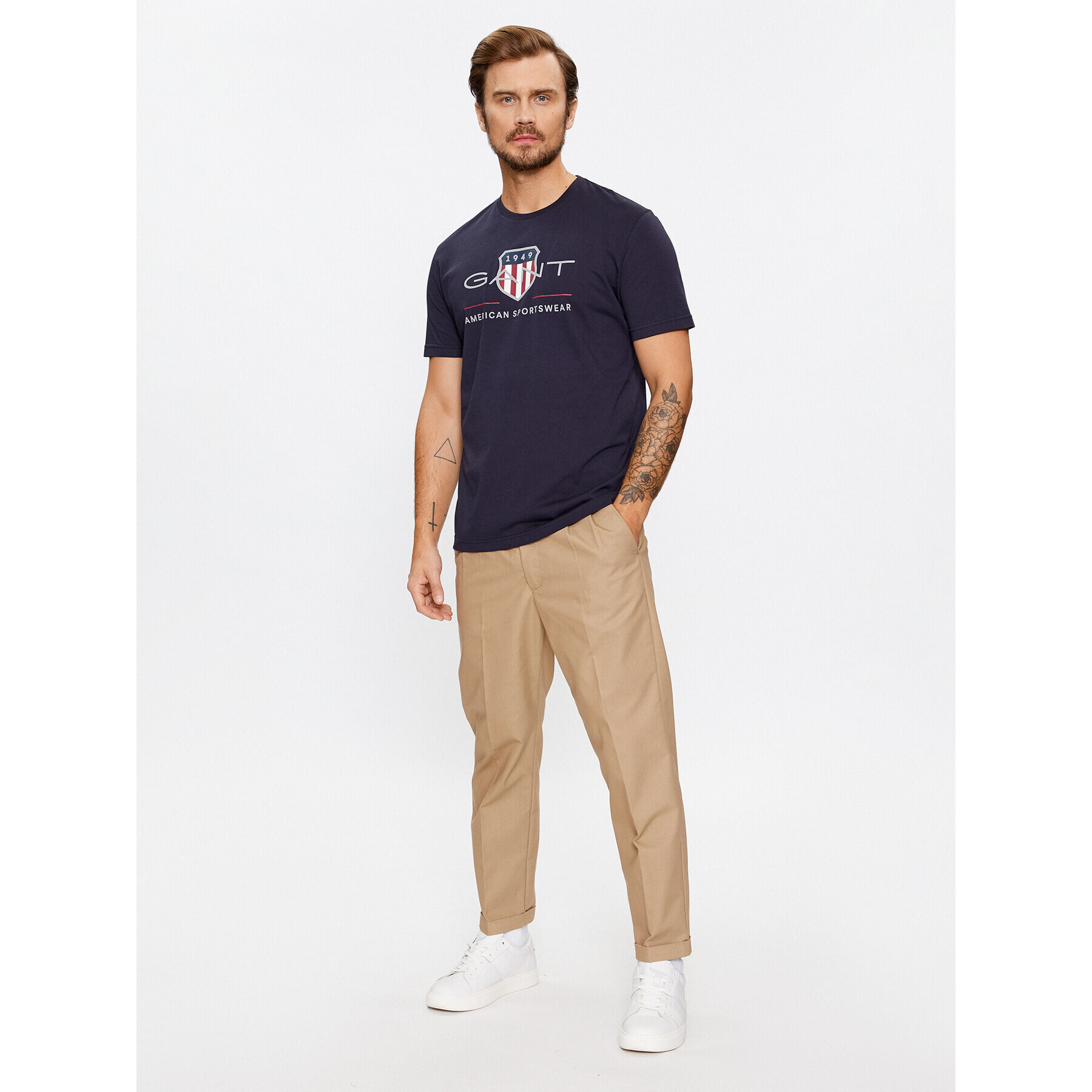 Gant Tricou Reg Archive Shield Ss 2003199 Bleumarin Regular Fit - Pled.ro