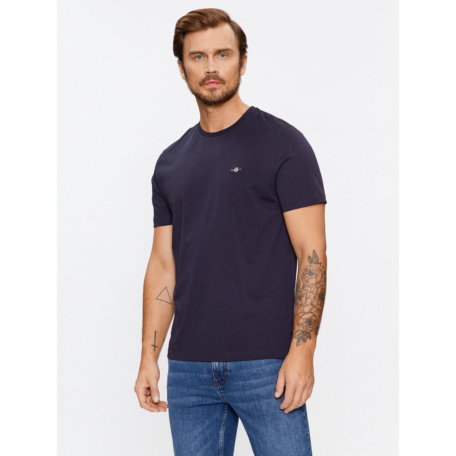 Gant Tricou Reg Shield Ss 2003184 Bleumarin Regular Fit - Pled.ro