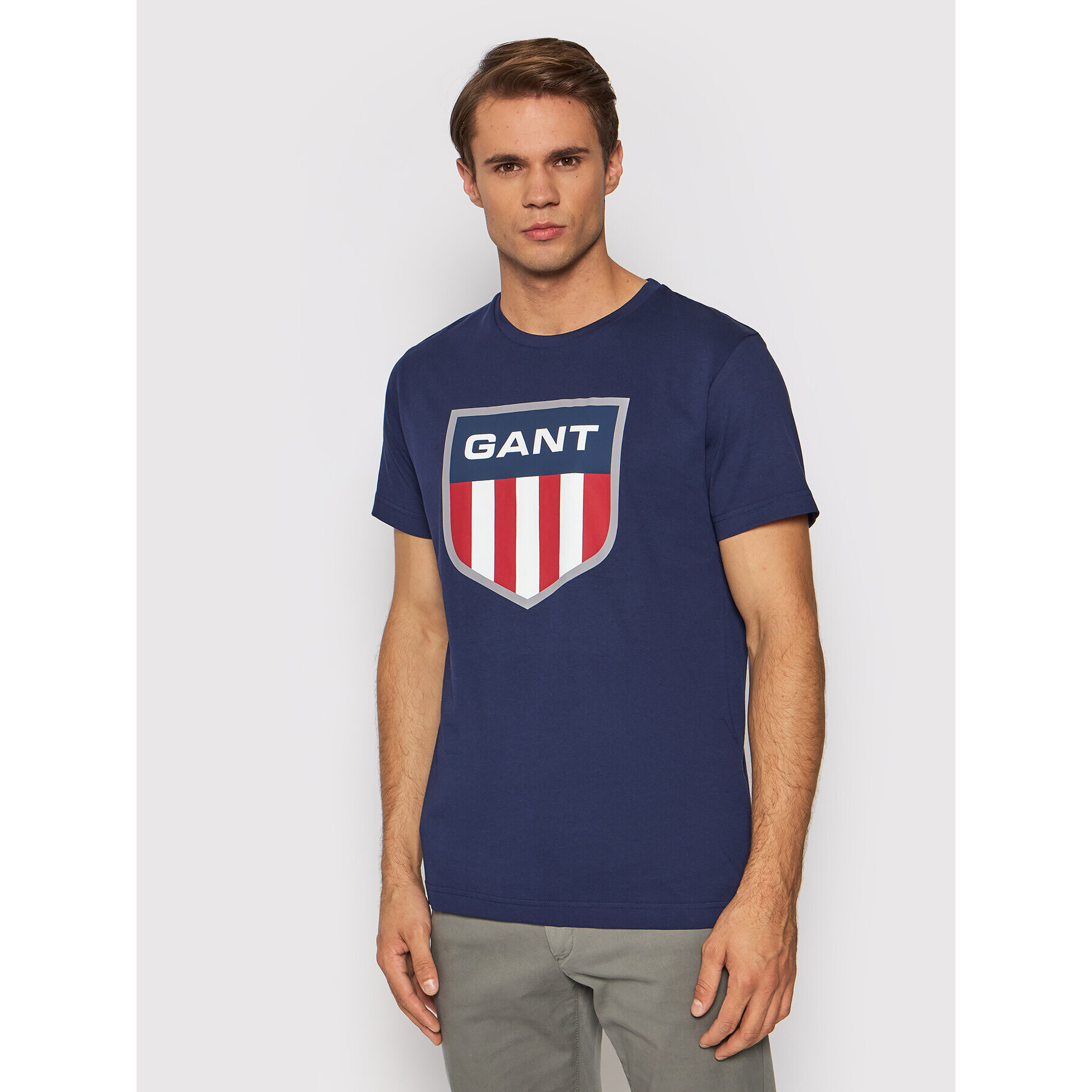 Gant Tricou Retro Shield 2003112 Bleumarin Regular Fit - Pled.ro