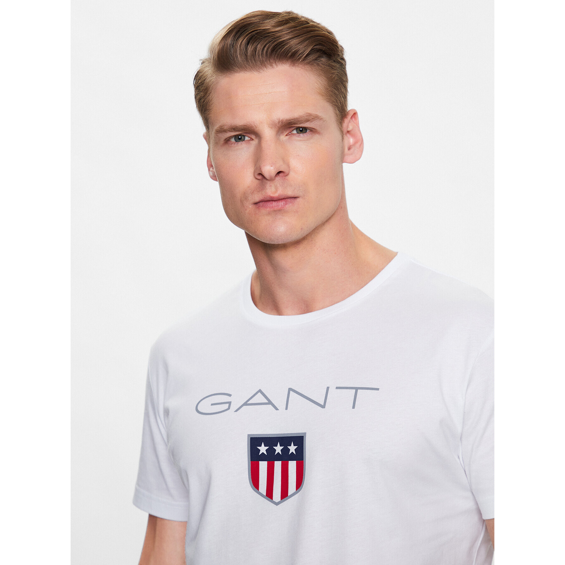 Gant Tricou Shield 2003023 Alb Regular Fit - Pled.ro