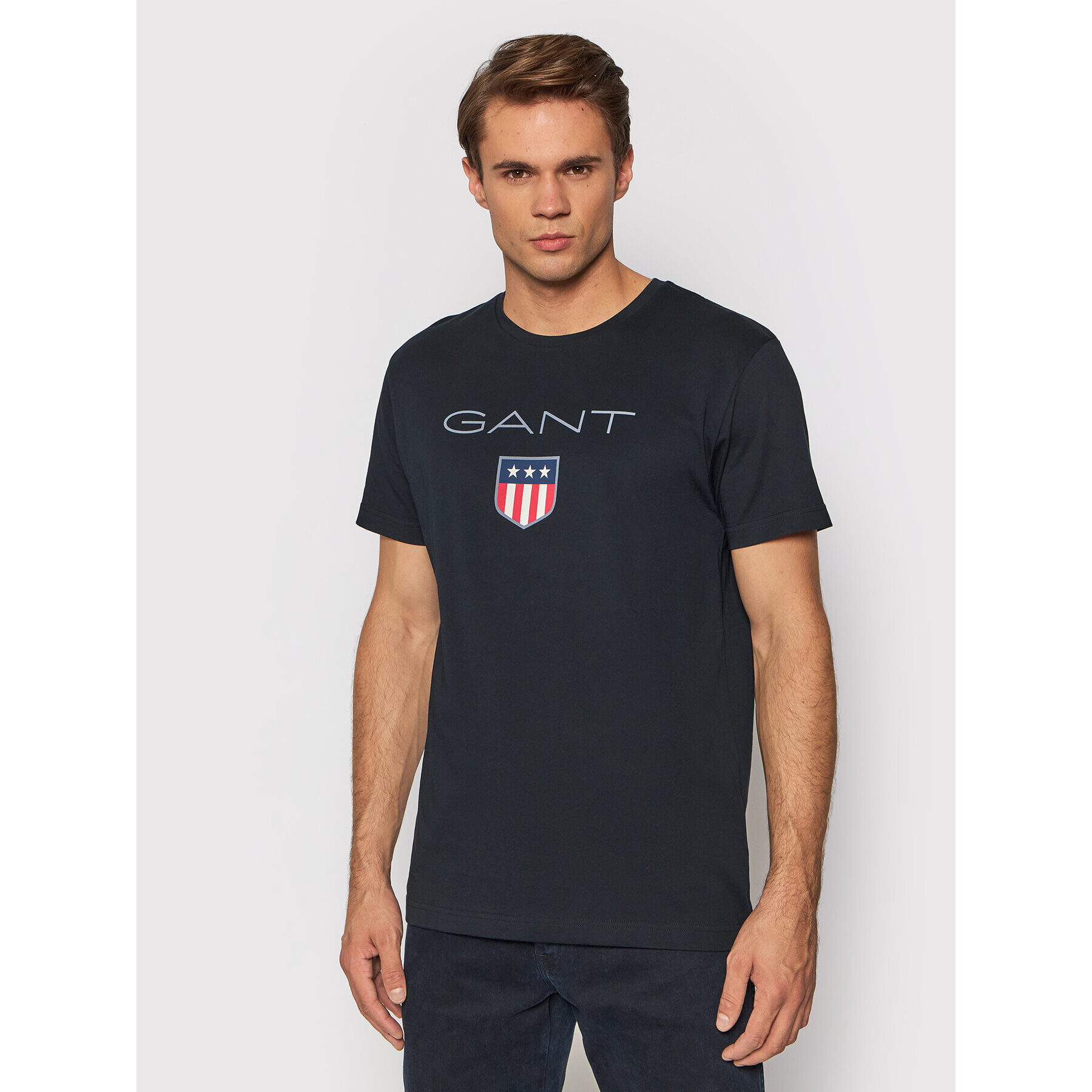 Gant Tricou Shield 2003023 Negru Regular Fit - Pled.ro