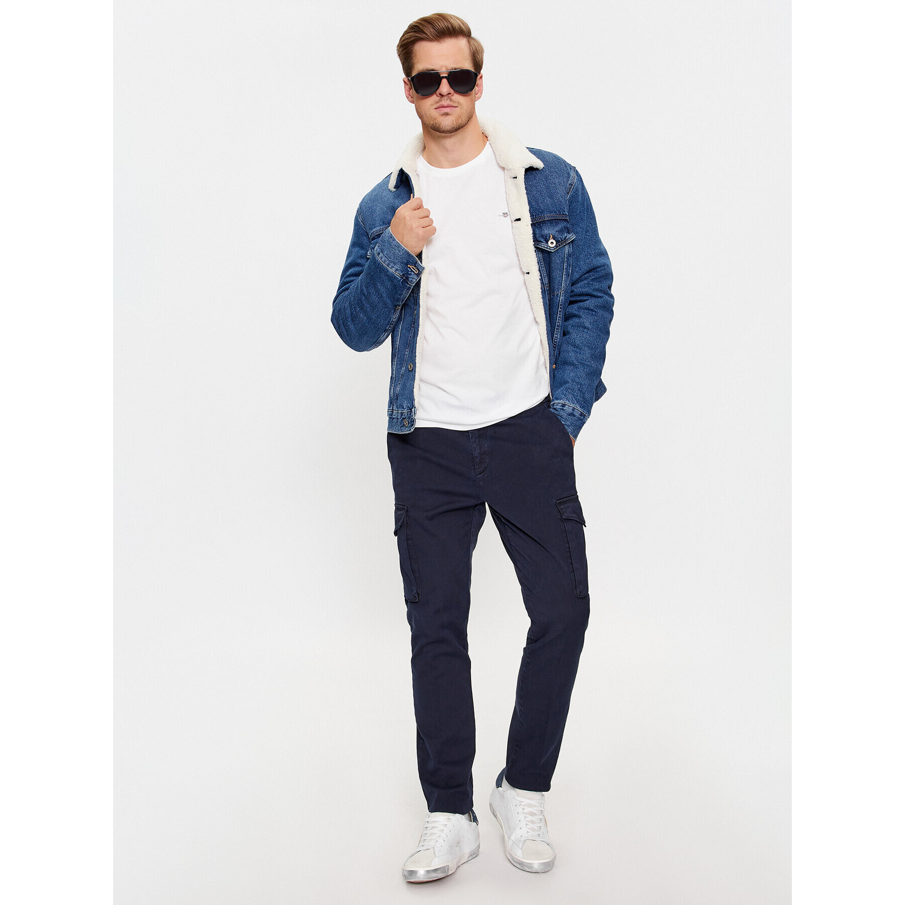 Gant Tricou Slim Shield Ss 2003185 Alb Slim Fit - Pled.ro