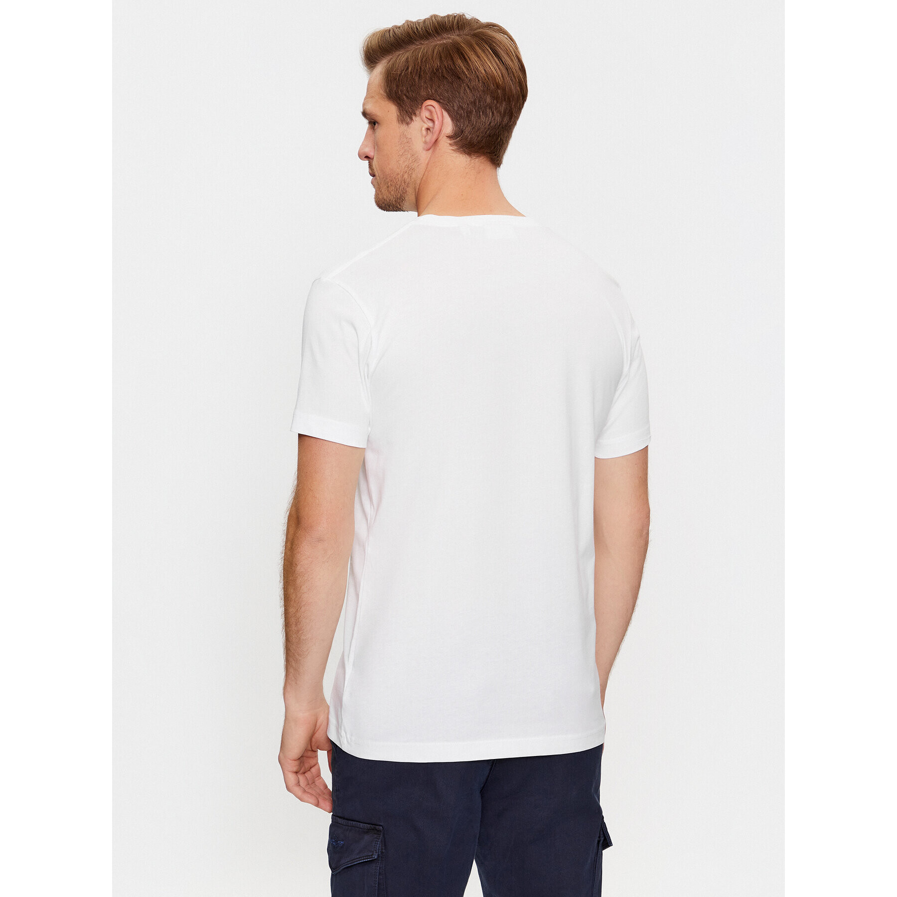 Gant Tricou Slim Shield Ss 2003185 Alb Slim Fit - Pled.ro