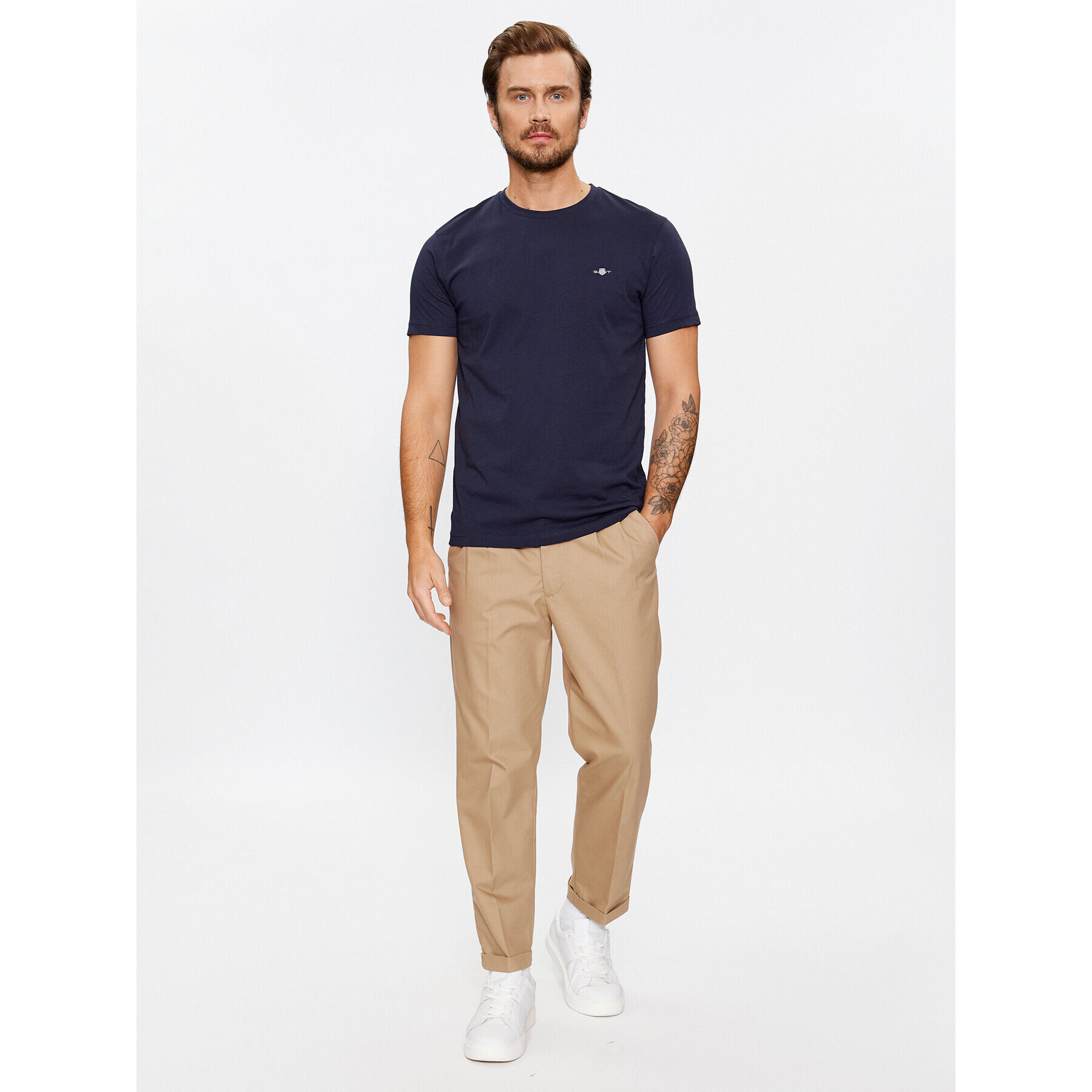 Gant Tricou Slim Shield Ss 2003185 Bleumarin Slim Fit - Pled.ro