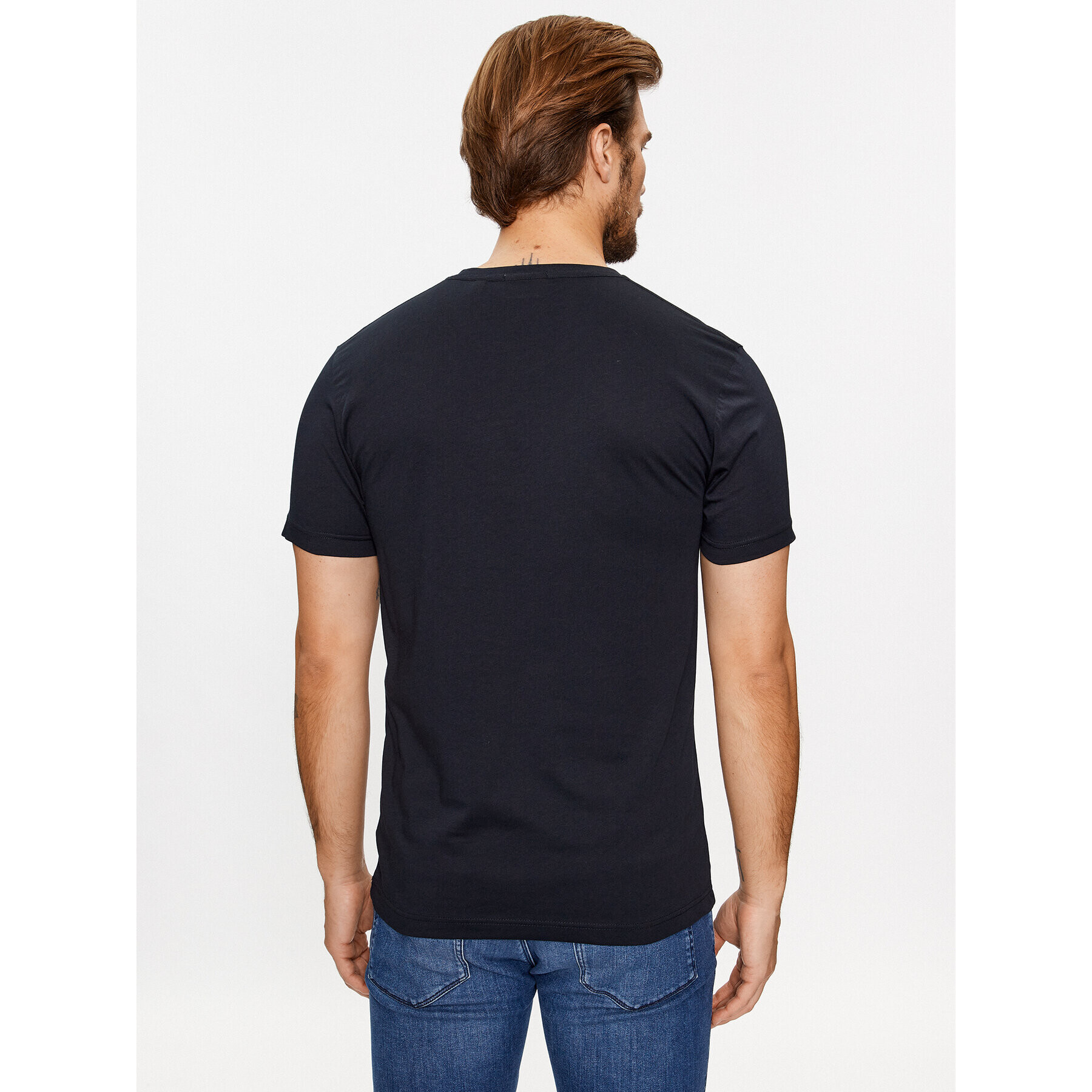 Gant Tricou Slim Shield V-Neck 2003186 Negru Slim Fit - Pled.ro