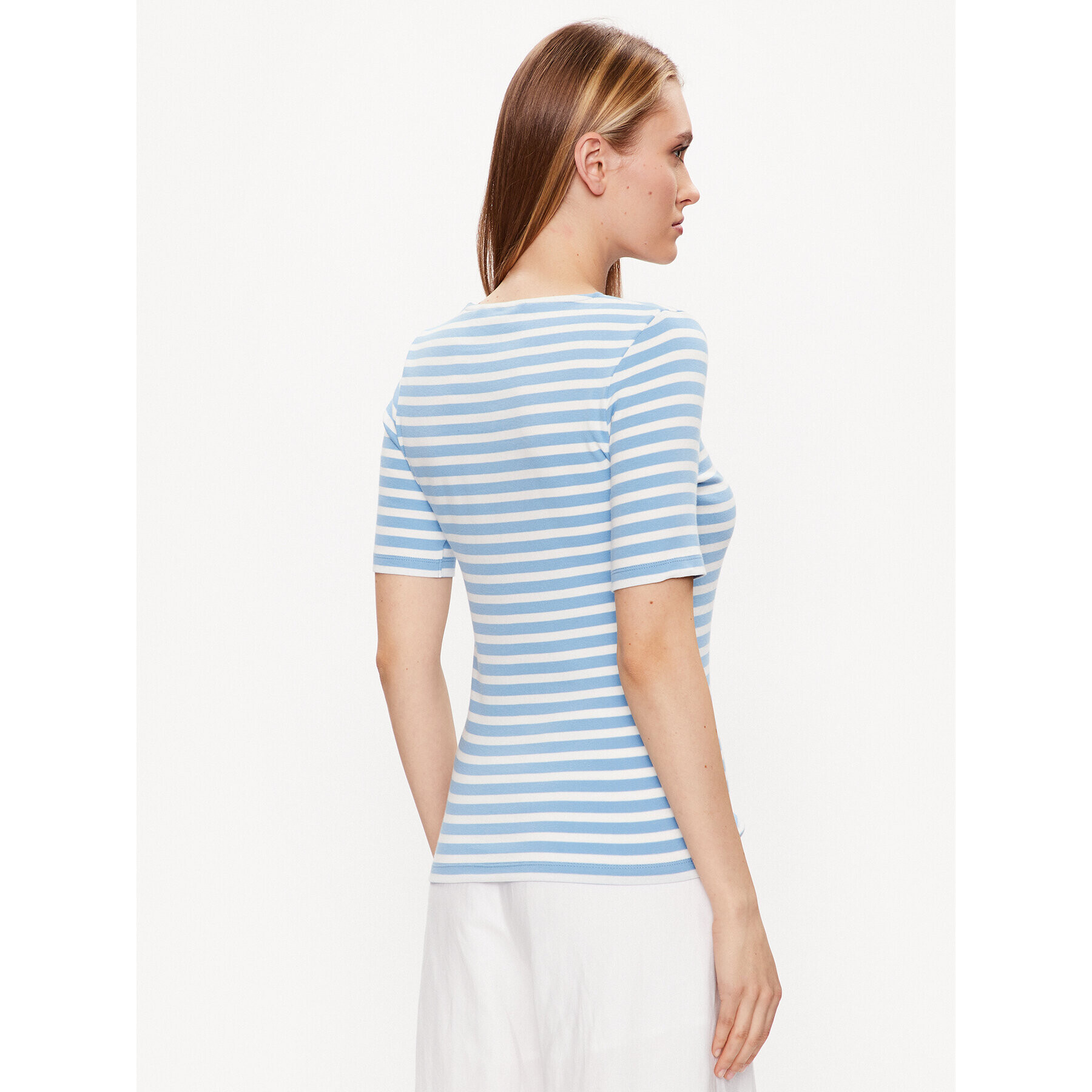 Gant Tricou Striped 4203432 Albastru Slim Fit - Pled.ro