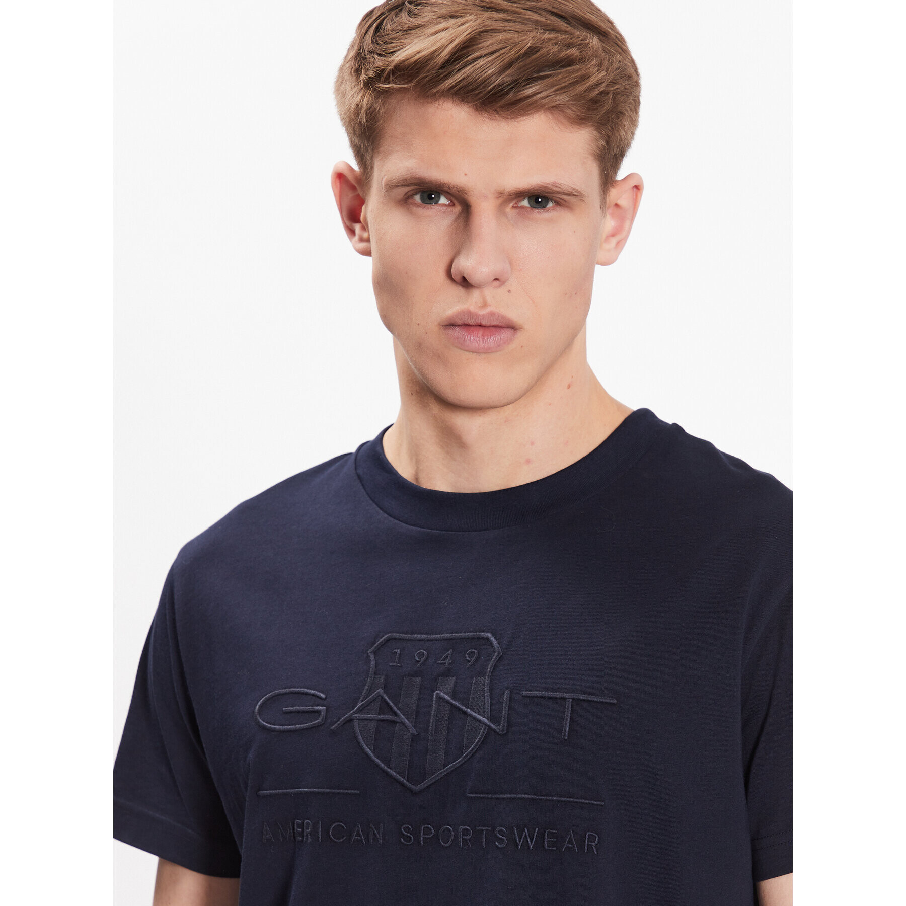 Gant Tricou Tonal Shield 2003140 Bleumarin Regular Fit - Pled.ro