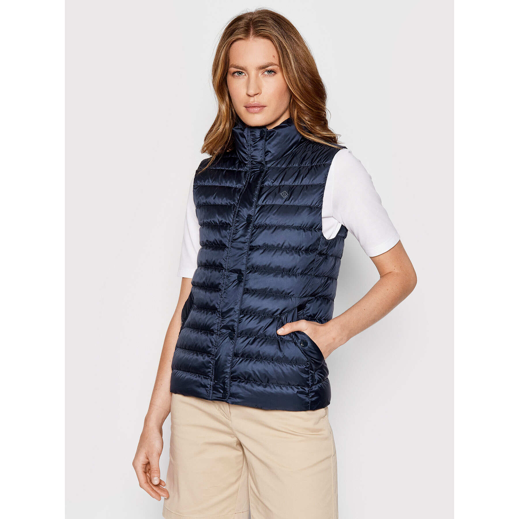 Gant Vestă Light Down Gilet 4700210 Bleumarin Regular Fit - Pled.ro