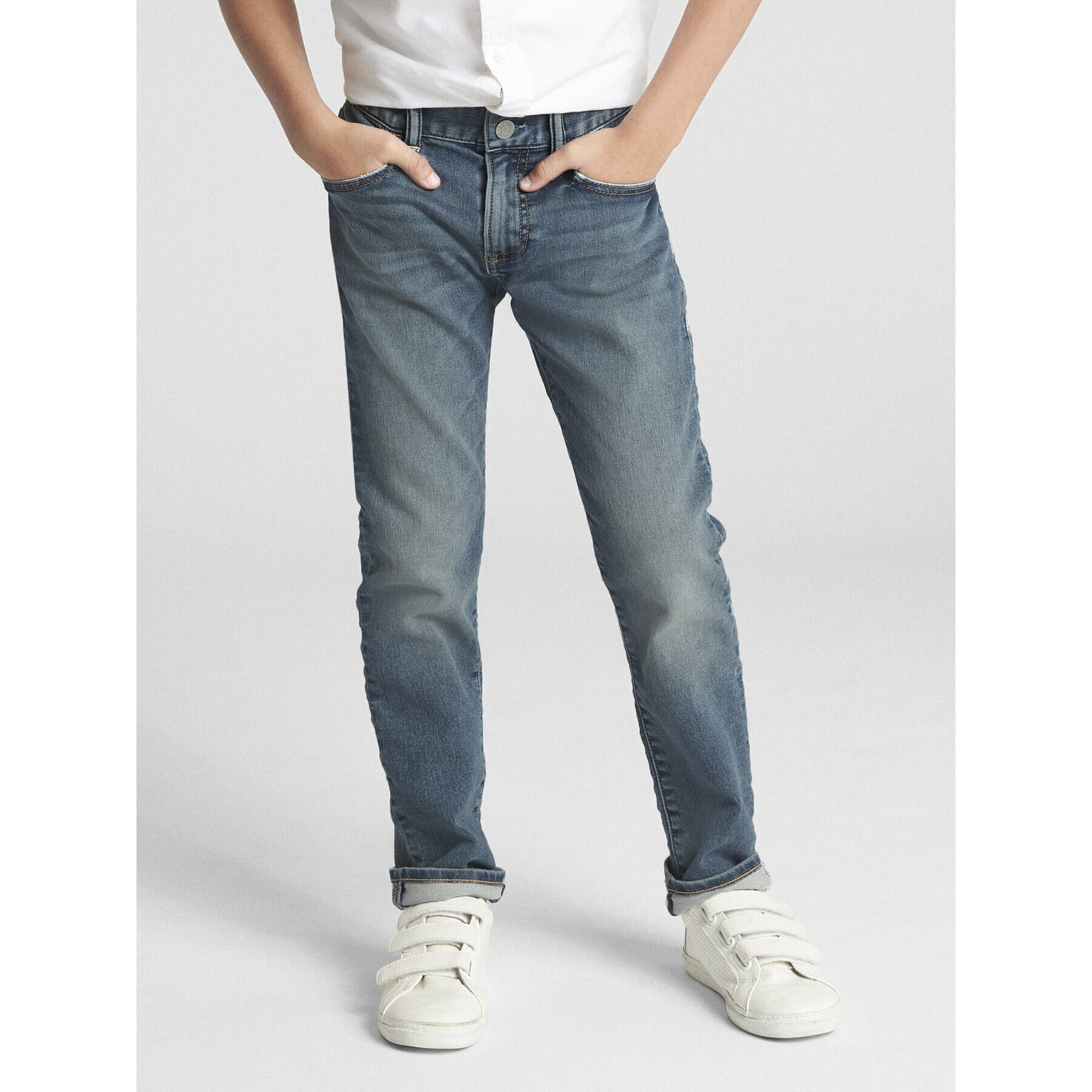 Gap Blugi 358202-00 Albastru Slim Fit - Pled.ro