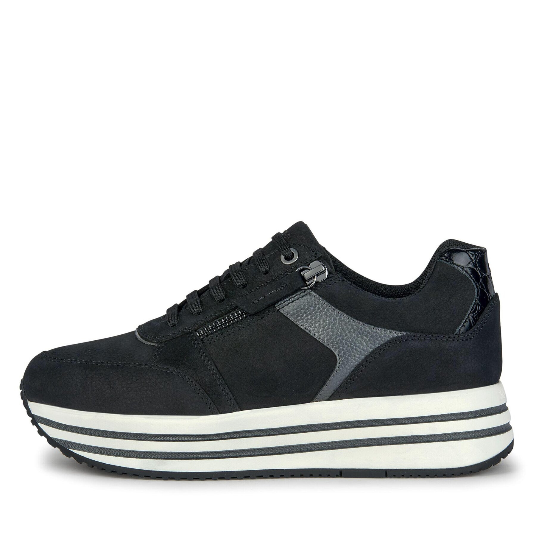 Geox Sneakers D Kency D36QHA 0767B C9B1G Negru - Pled.ro