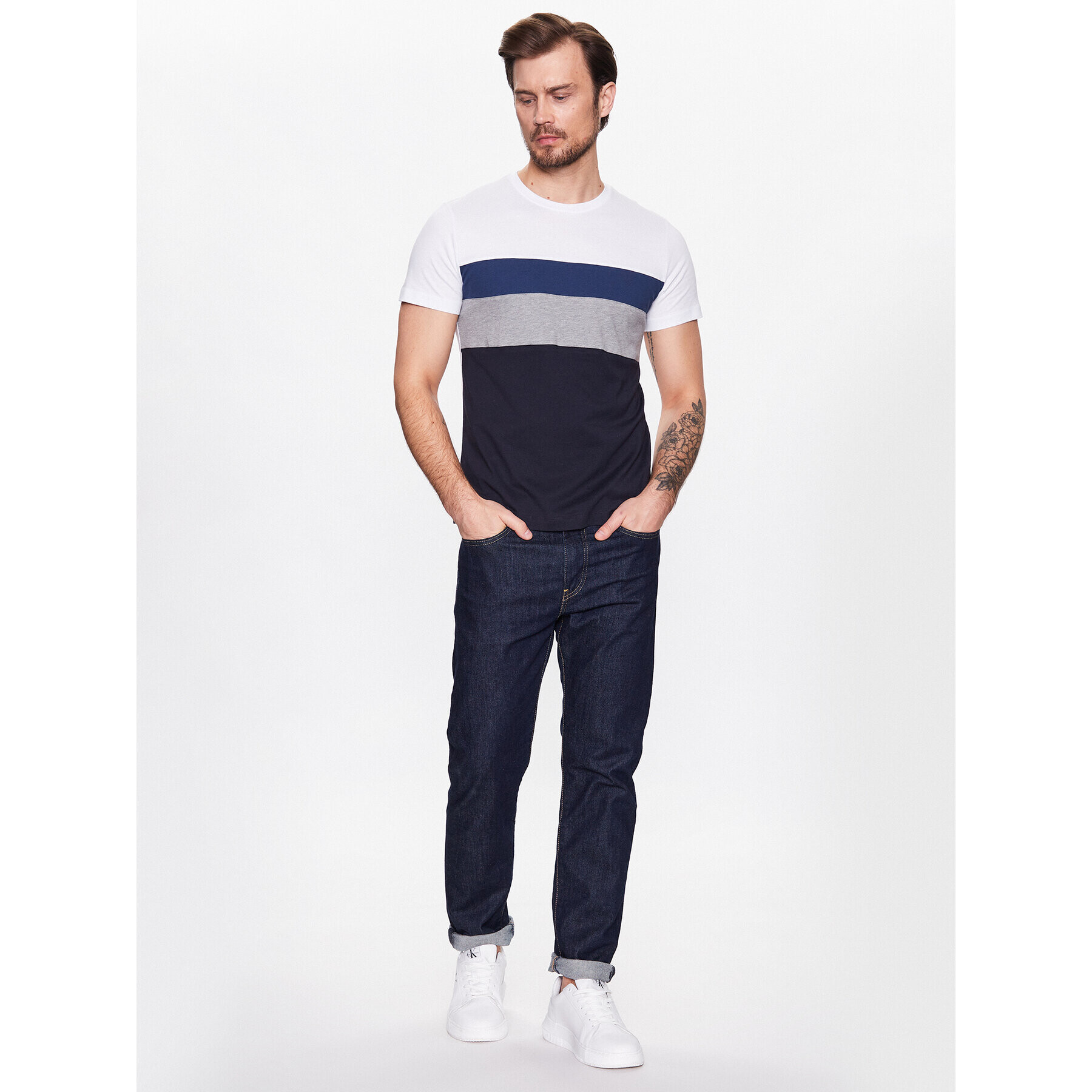 Geox Tricou M3510F-T2870 F1613 Alb Regular Fit - Pled.ro