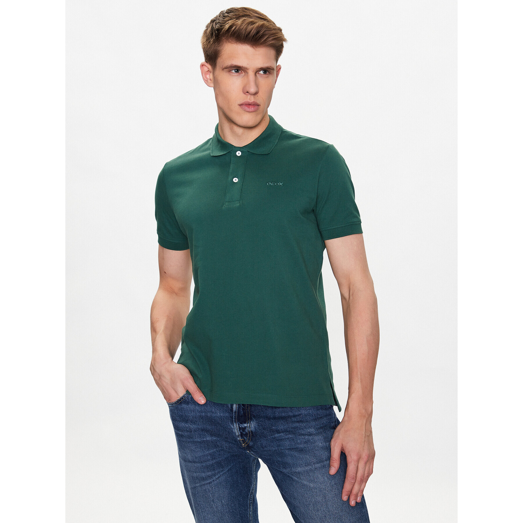 Geox Tricou polo Piquet M3510B-T2649 F3221 Verde Regular Fit - Pled.ro