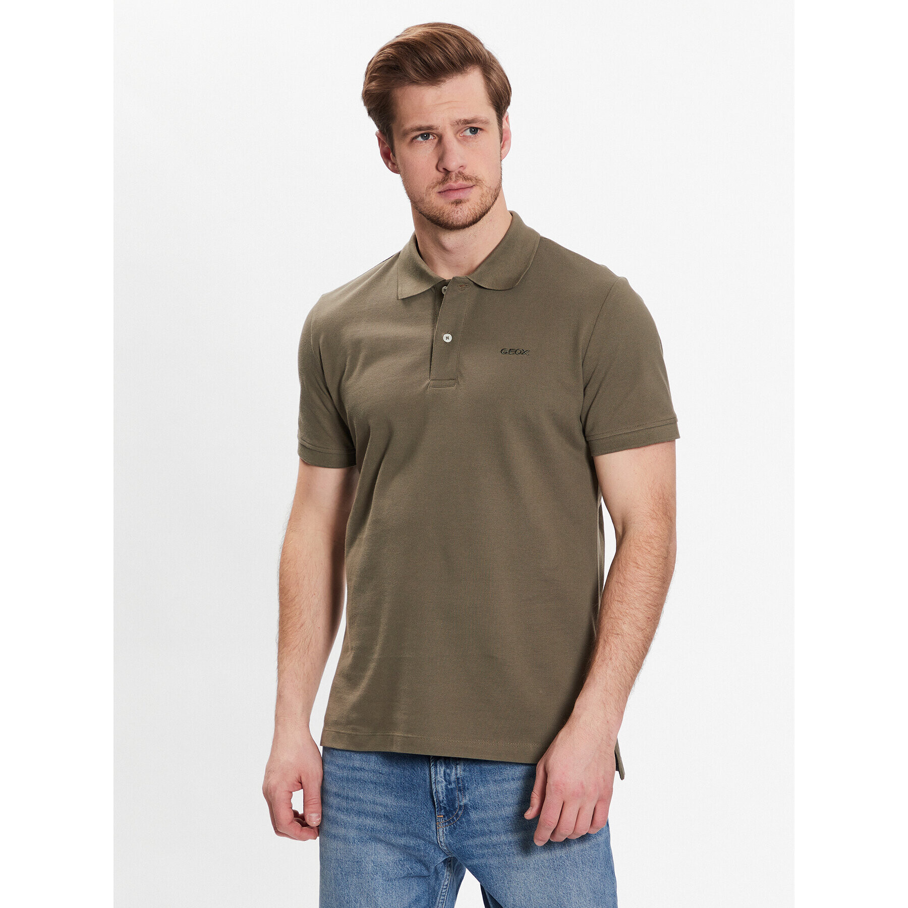 Geox Tricou polo Piquet M3510B-T2649 F3408 Verde Regular Fit - Pled.ro