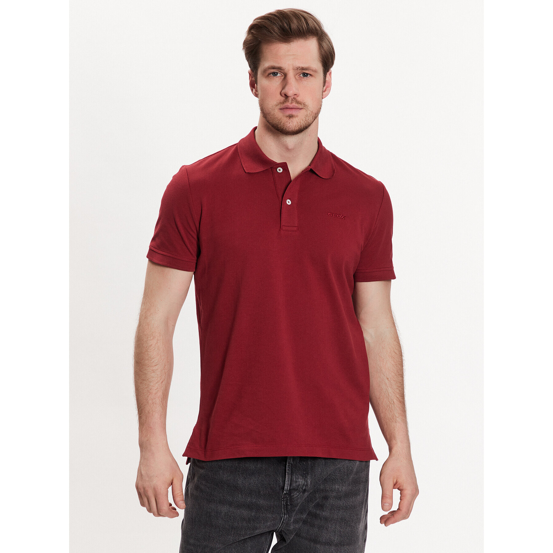 Geox Tricou polo Piquet M3510B-T2649 F7217 Roșu Regular Fit - Pled.ro