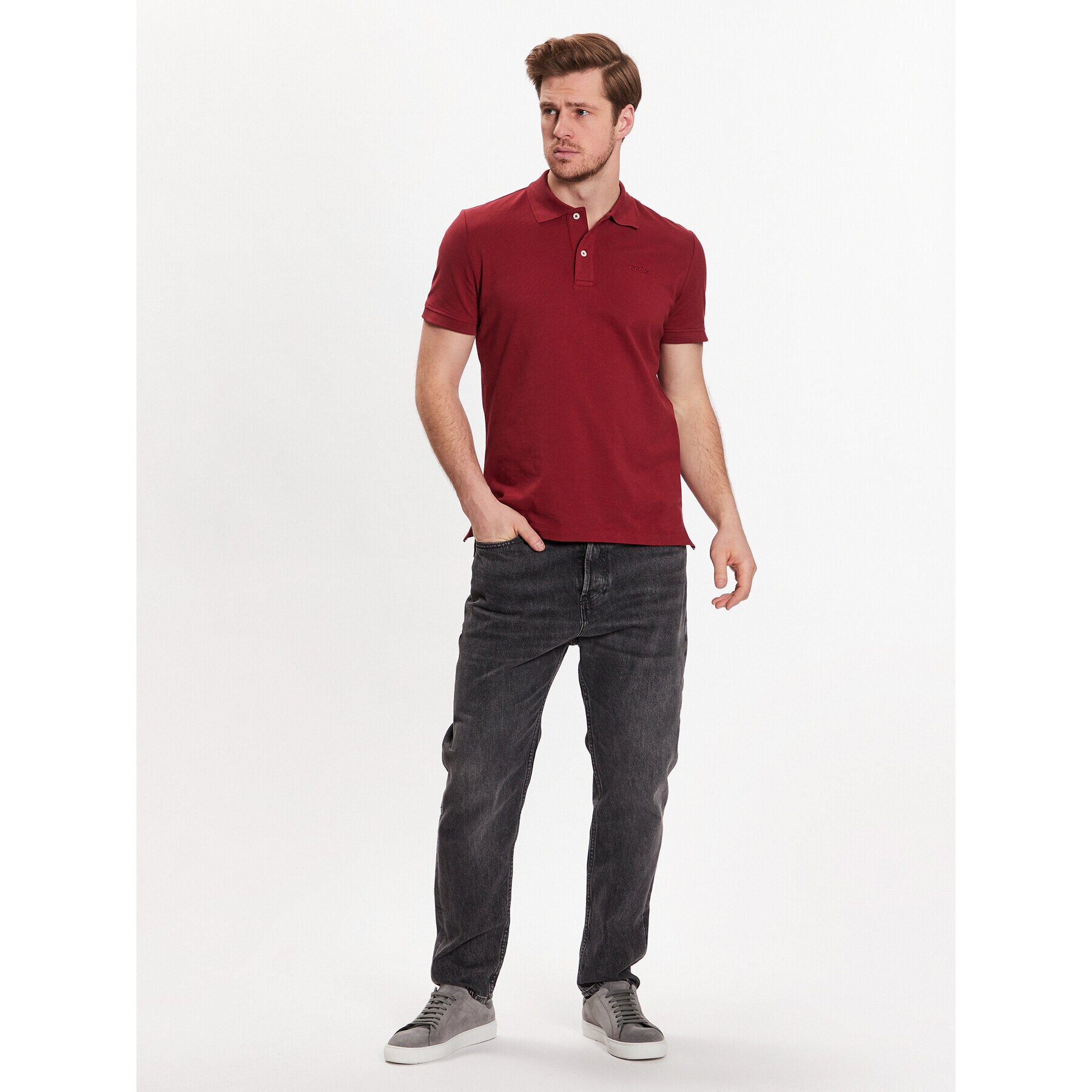 Geox Tricou polo Piquet M3510B-T2649 F7217 Roșu Regular Fit - Pled.ro