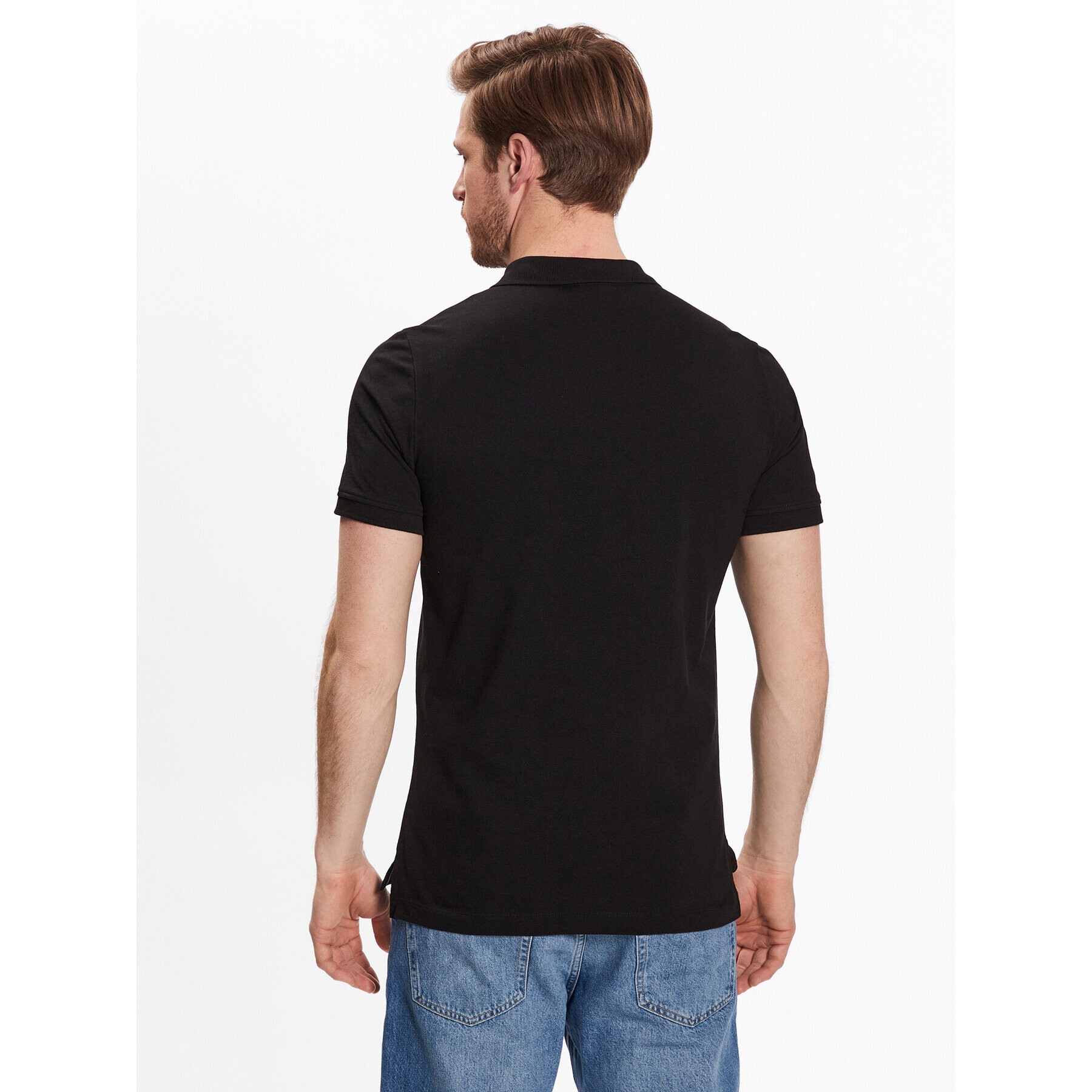 Geox Tricou polo Piquet M3510B-T2649 F9000 Negru Regular Fit - Pled.ro