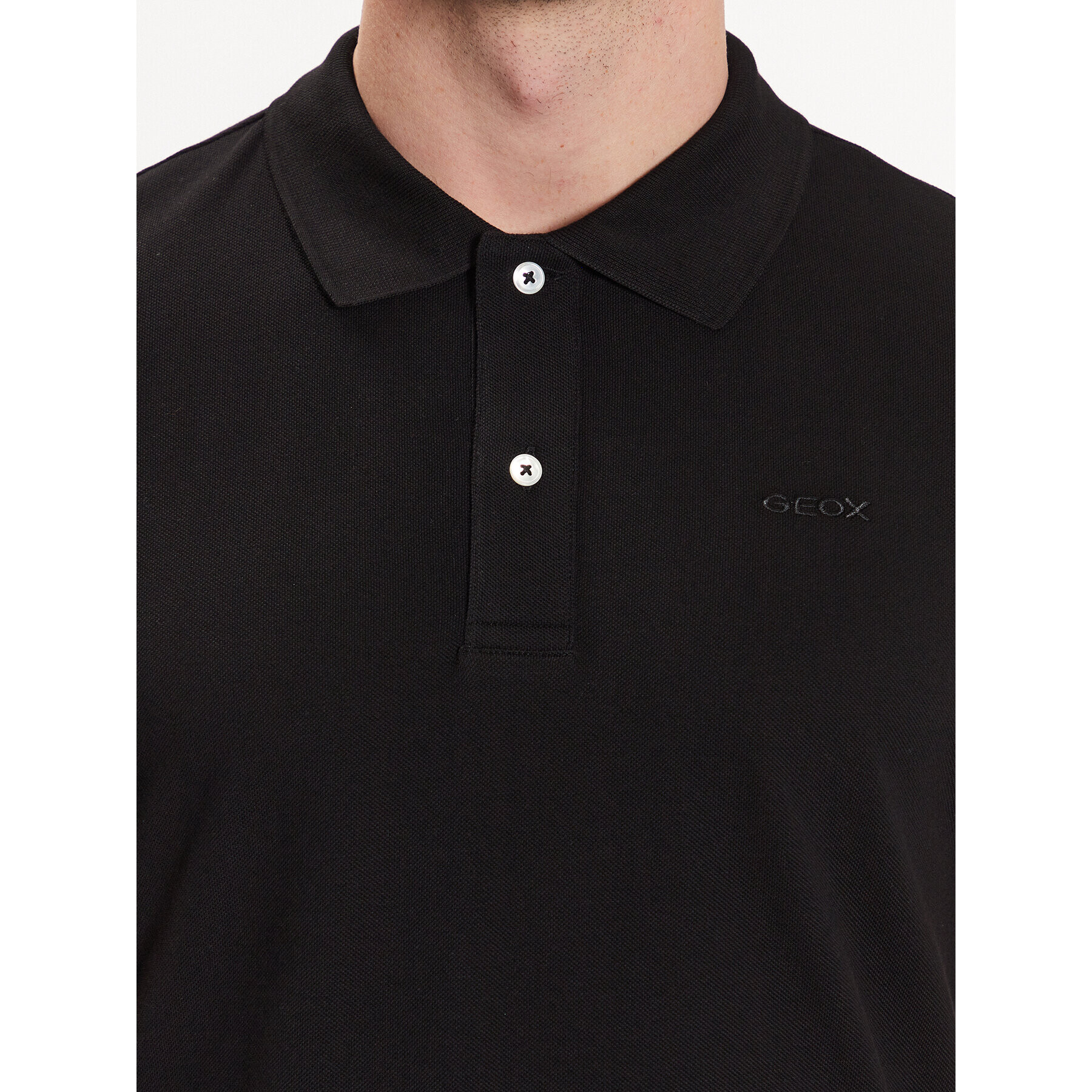 Geox Tricou polo Piquet M3510B-T2649 F9000 Negru Regular Fit - Pled.ro