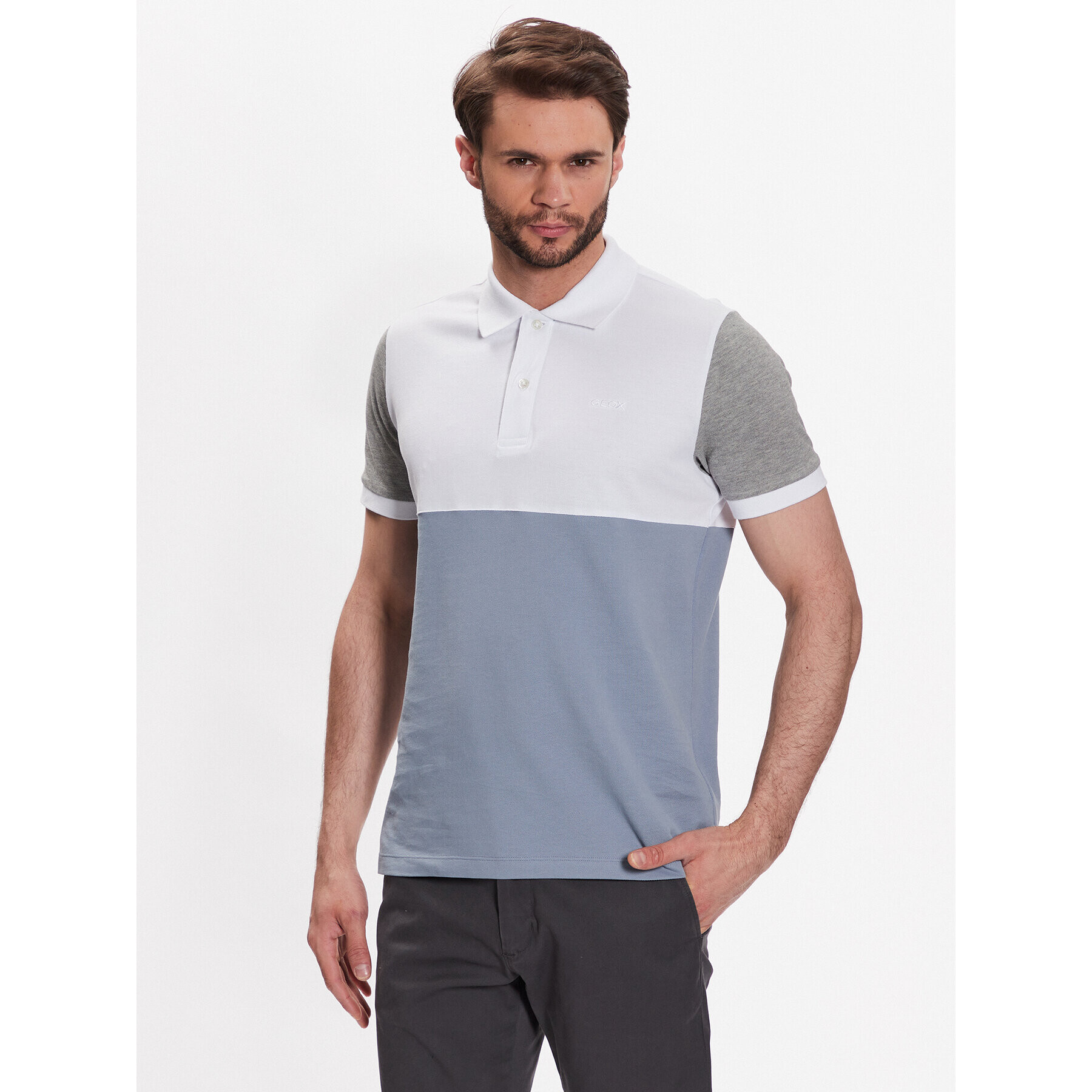 Geox Tricou polo Piquet M3510C-T2649 F1700 Albastru Regular Fit - Pled.ro