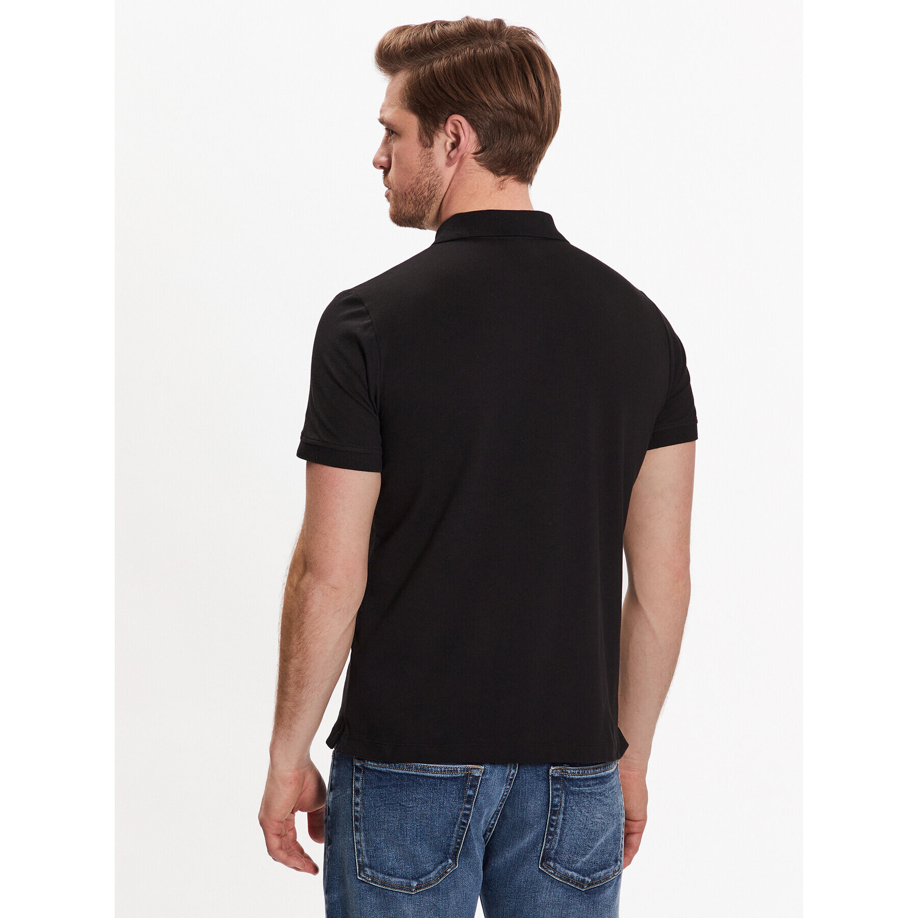 Geox Tricou polo Piquet M3510D-T2994 F9000 Negru Regular Fit - Pled.ro