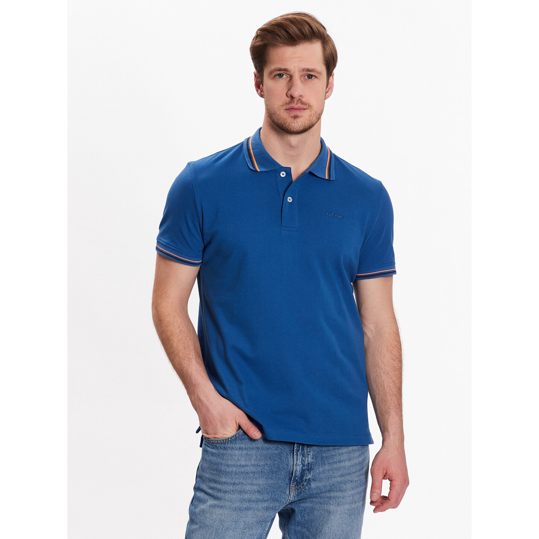 Geox Tricou polo Piquet M3511A-T2649 F4454 Bleumarin Regular Fit - Pled.ro