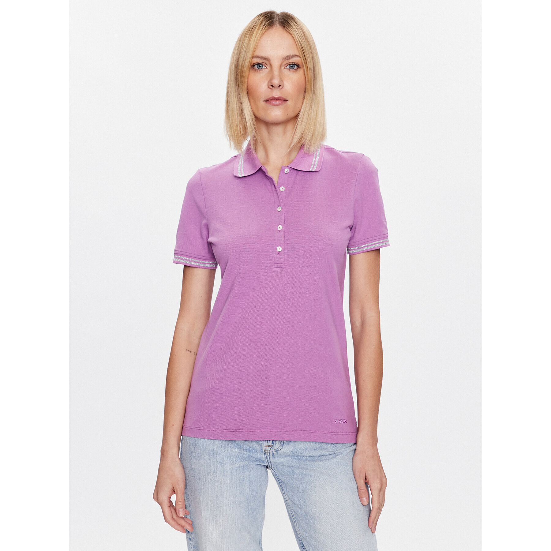 Geox Tricou polo Piquet W3510A-T2649 F8308 Violet Regular Fit - Pled.ro