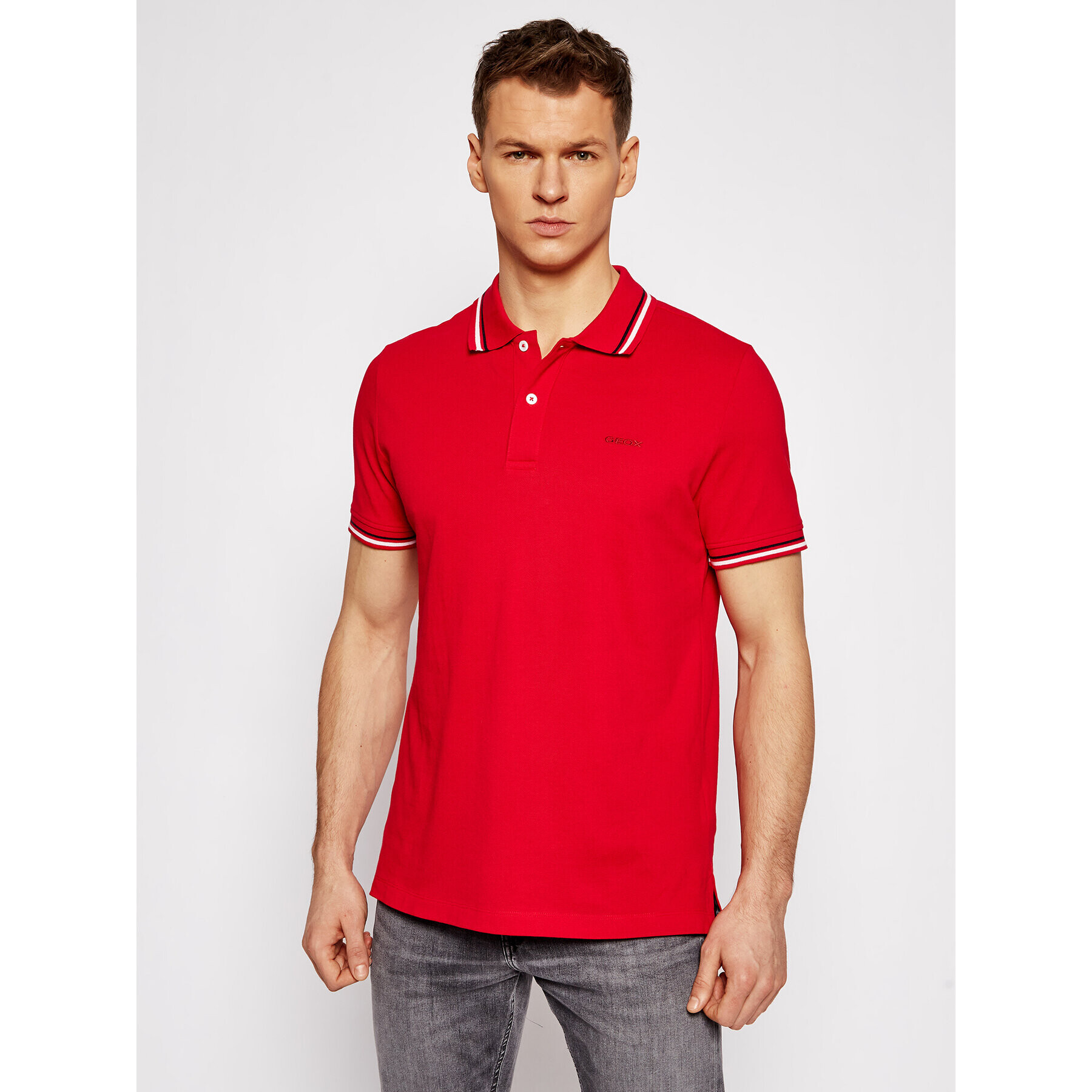 Geox Tricou polo Sustainable M1210A T2649 F7115 Roșu Regular Fit - Pled.ro