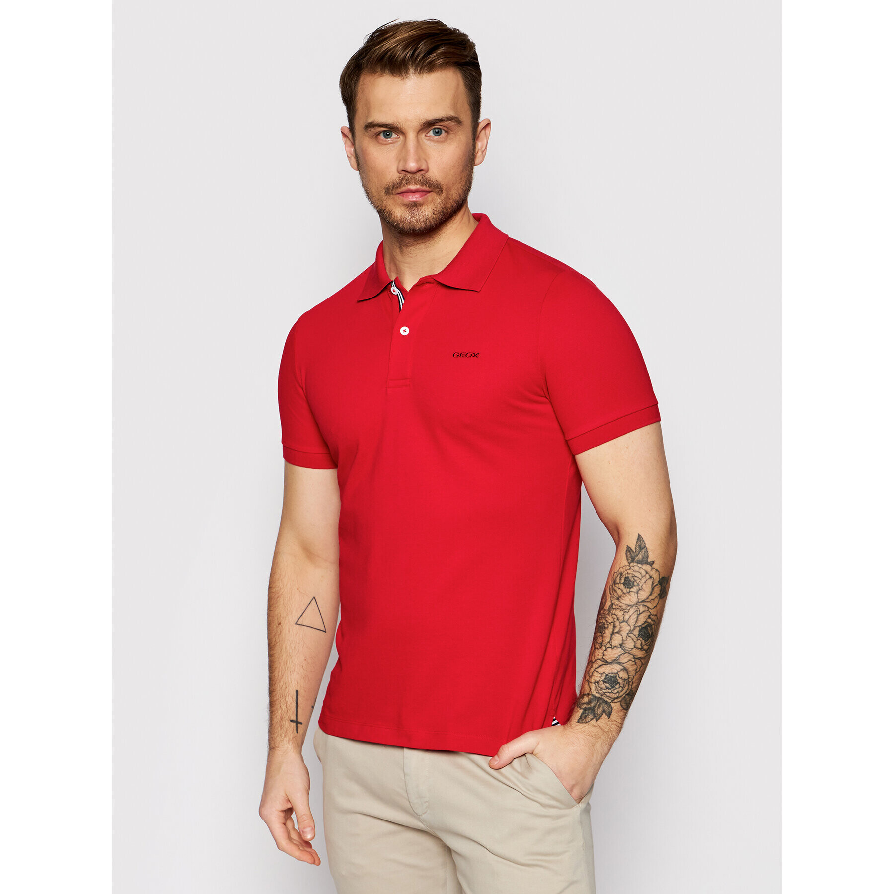 Geox Tricou polo Sustainable M1210C T2649 F7115 Roșu Regular Fit - Pled.ro